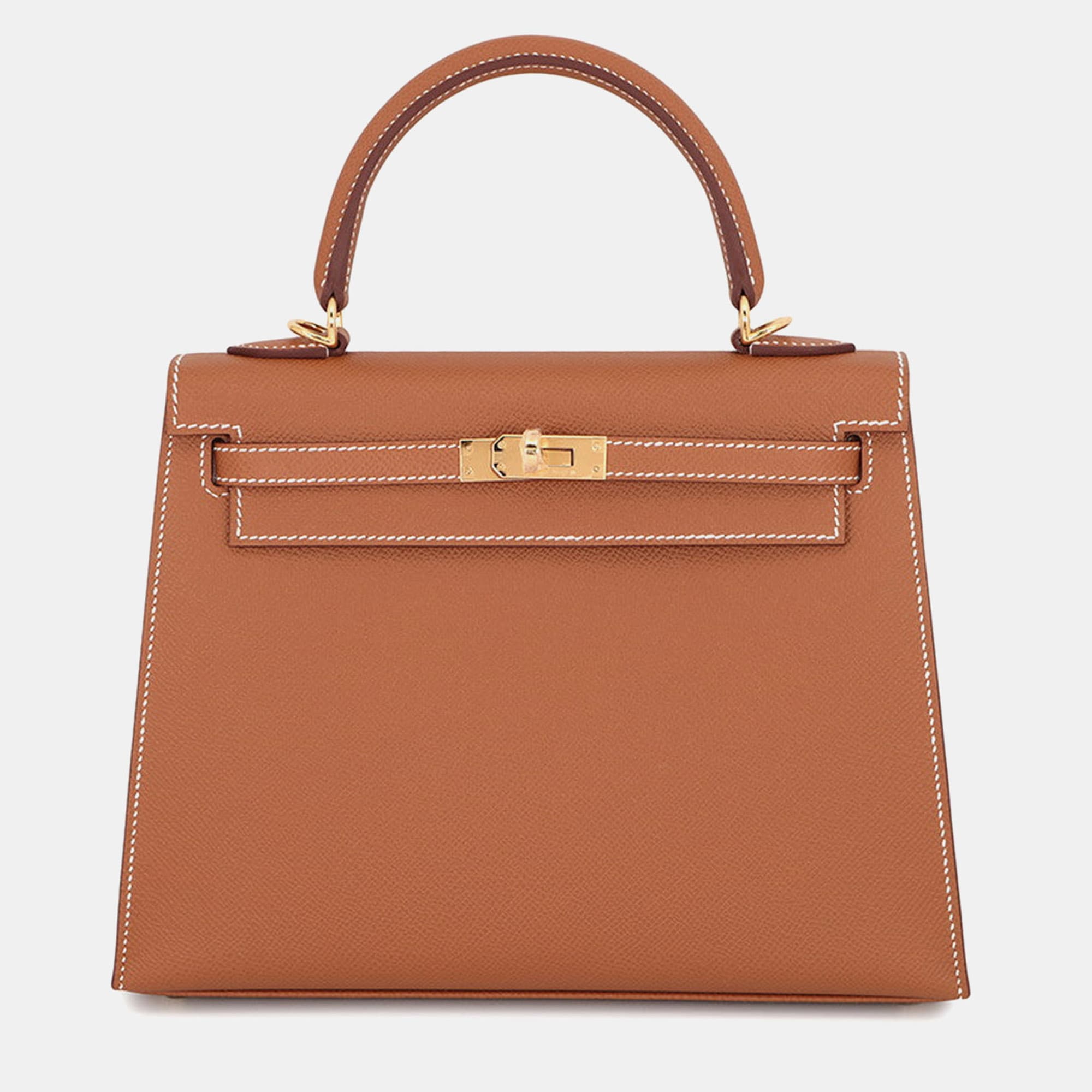 Hermes Kelly Sellier 25 Gold Epsom Leather Top Handle Bag