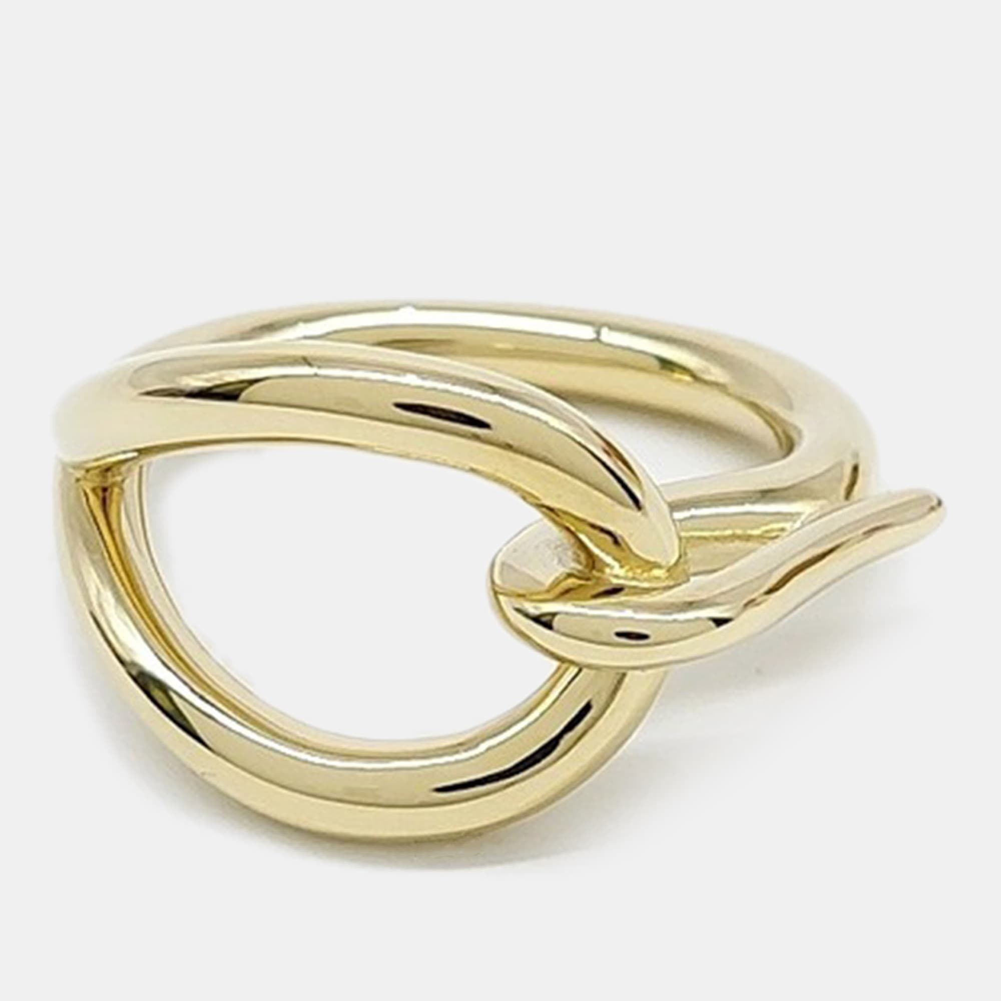 Hermès Gold Tone Scarf Ring