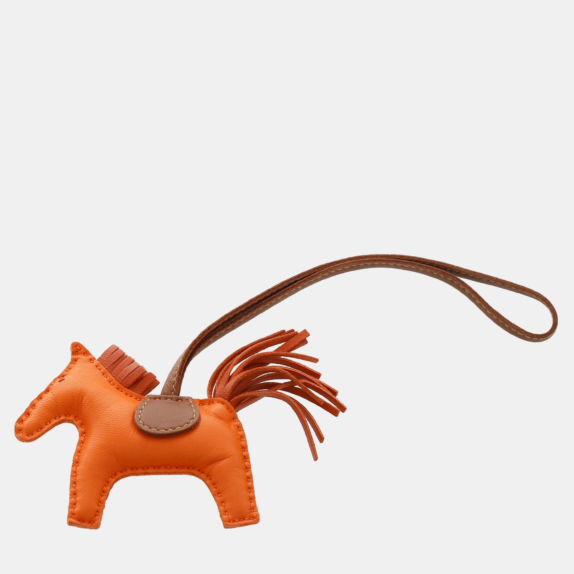 Hermes Orange Rodeo PM Bag Charm