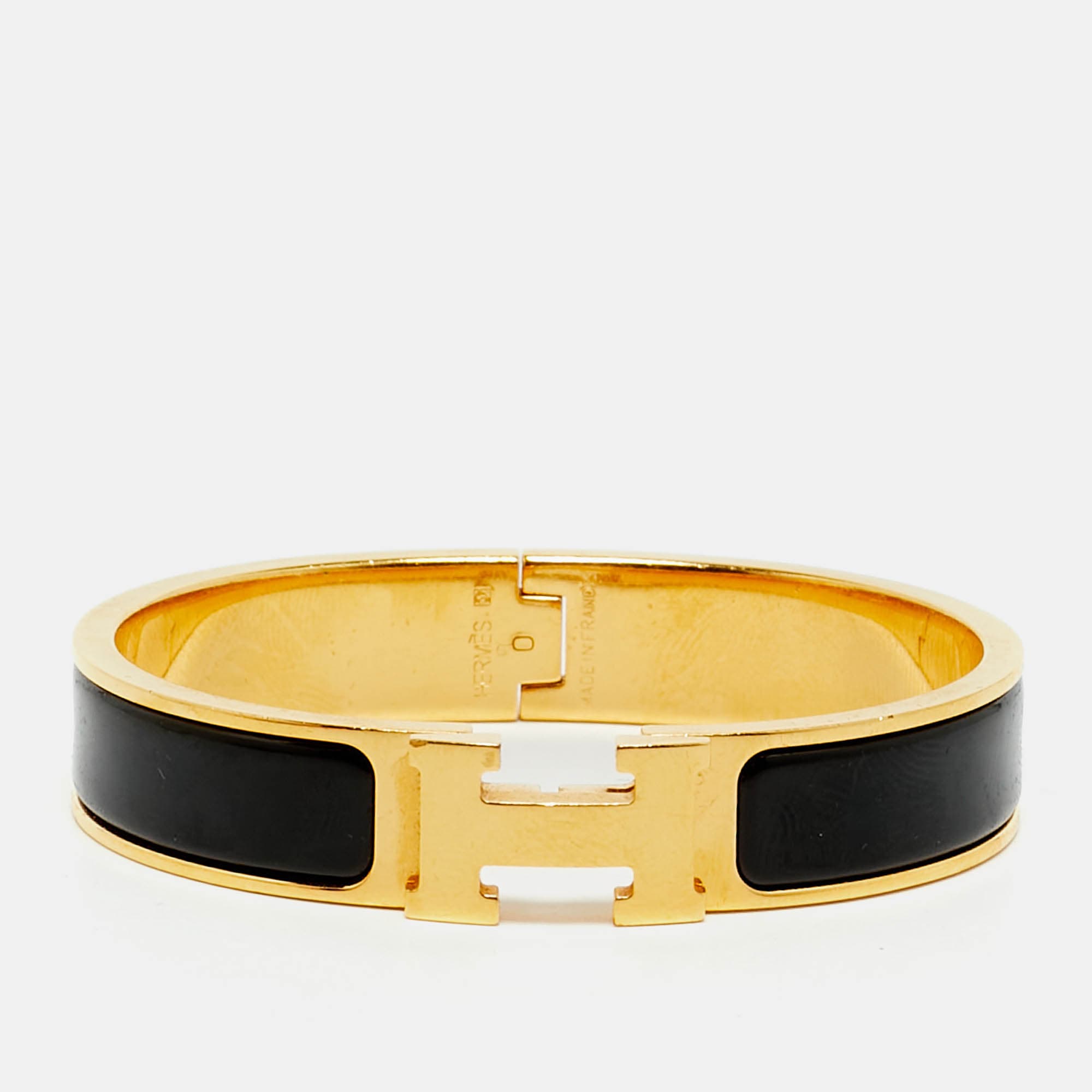 Hermès Clic H Enamel Gold Plated Bracelet
