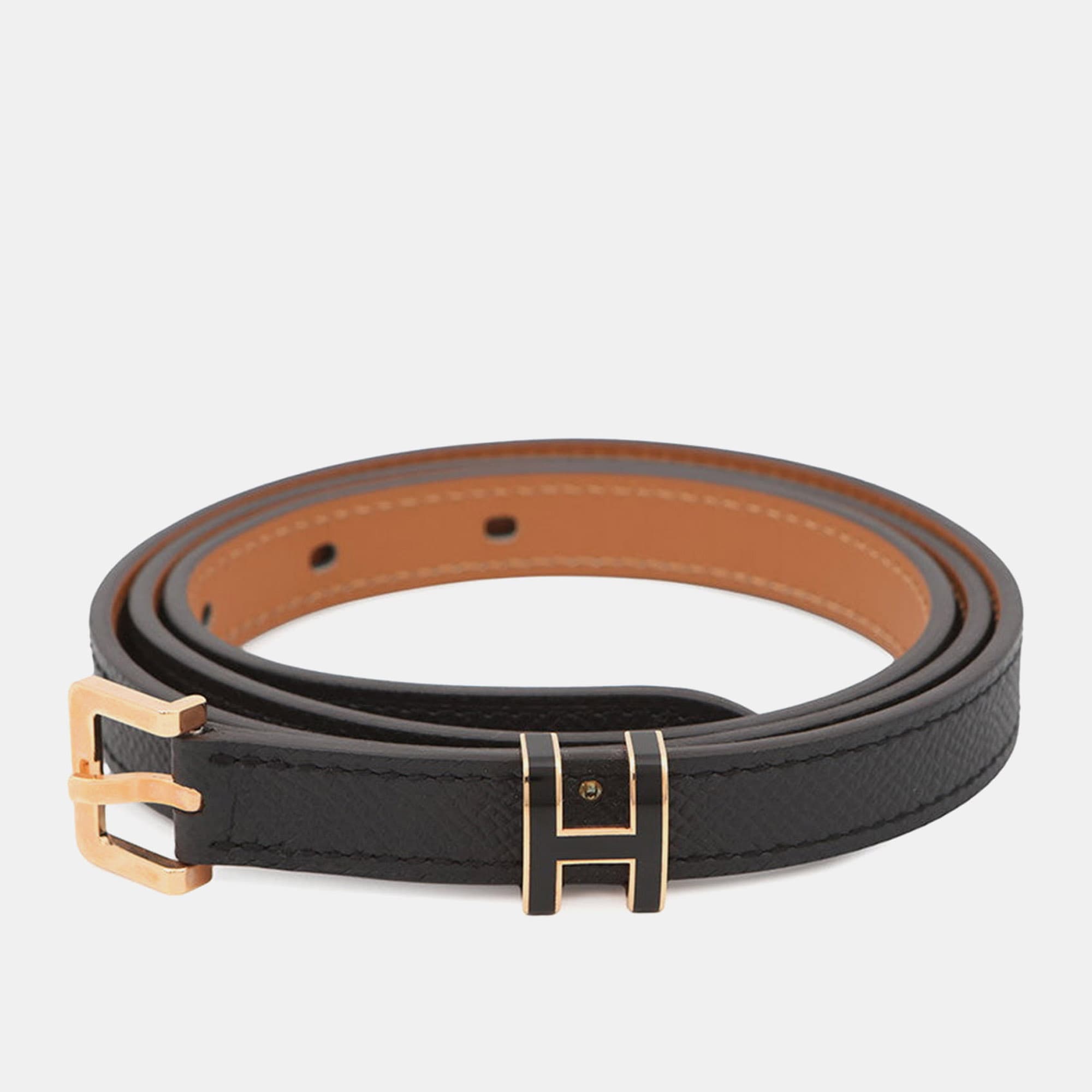 Hermes Pop H Belt Size 85 Black/Gold Epsom