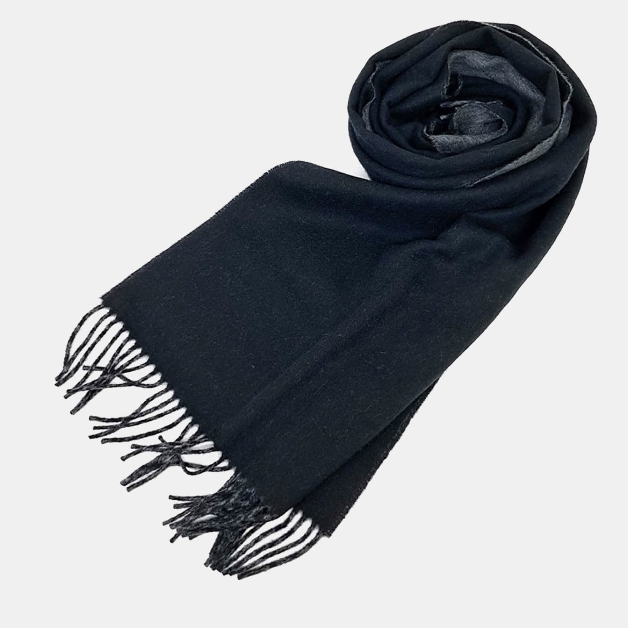 Hermès Black Cashmere Scarf