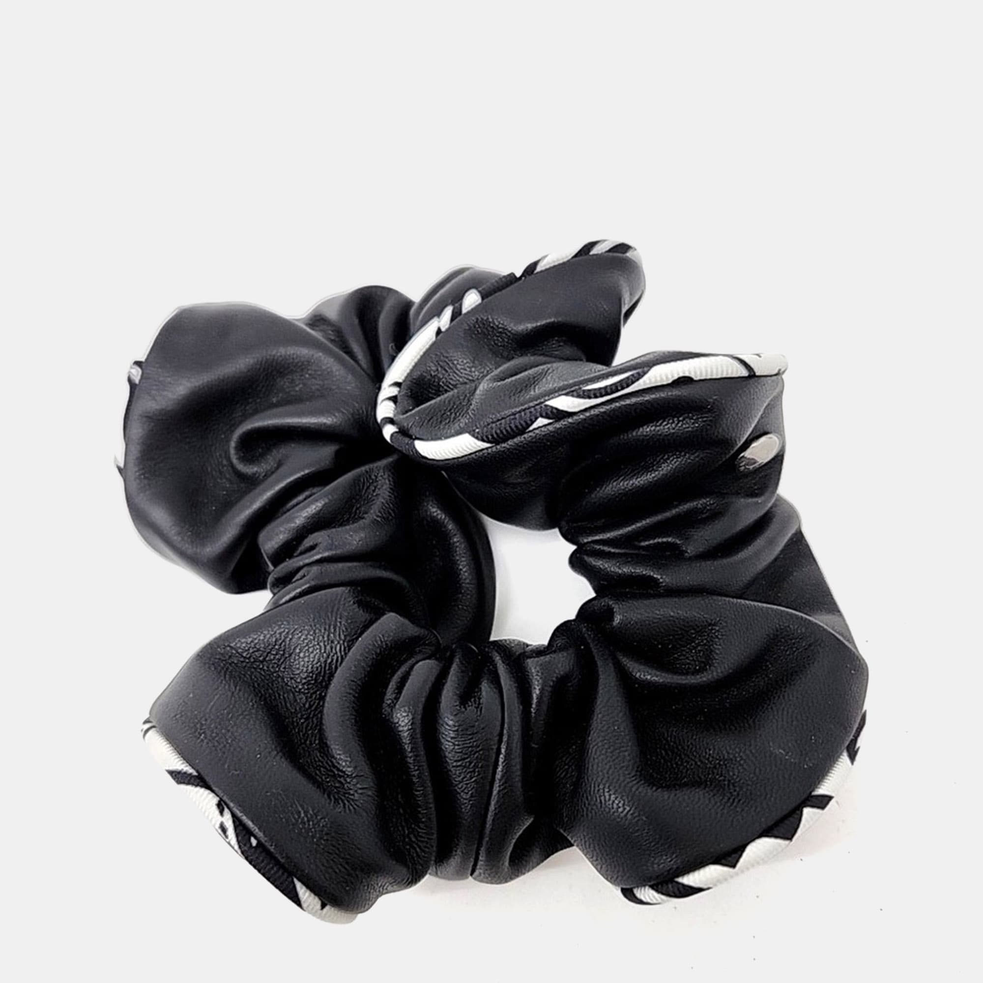 Hermes Black/White Leather Hair Band
