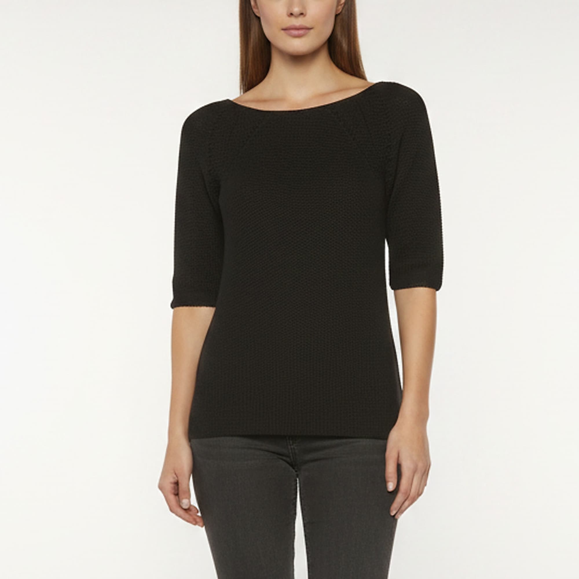 Hermes Black Cotton Knit Low Back Detail Sweater S