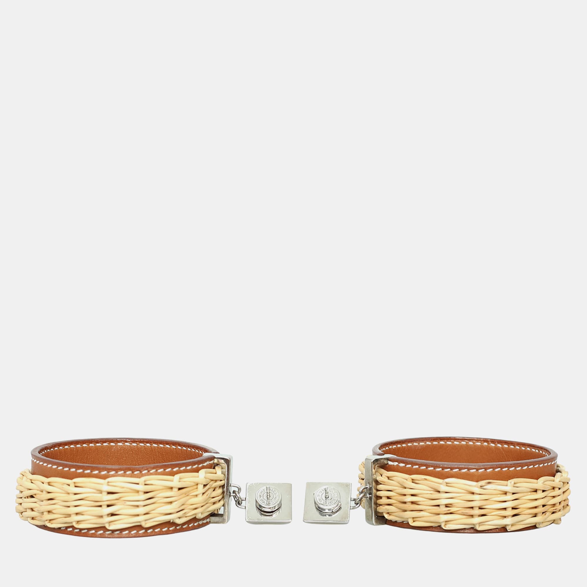 Hermes Medor Picnic Gaine Brown Earrings