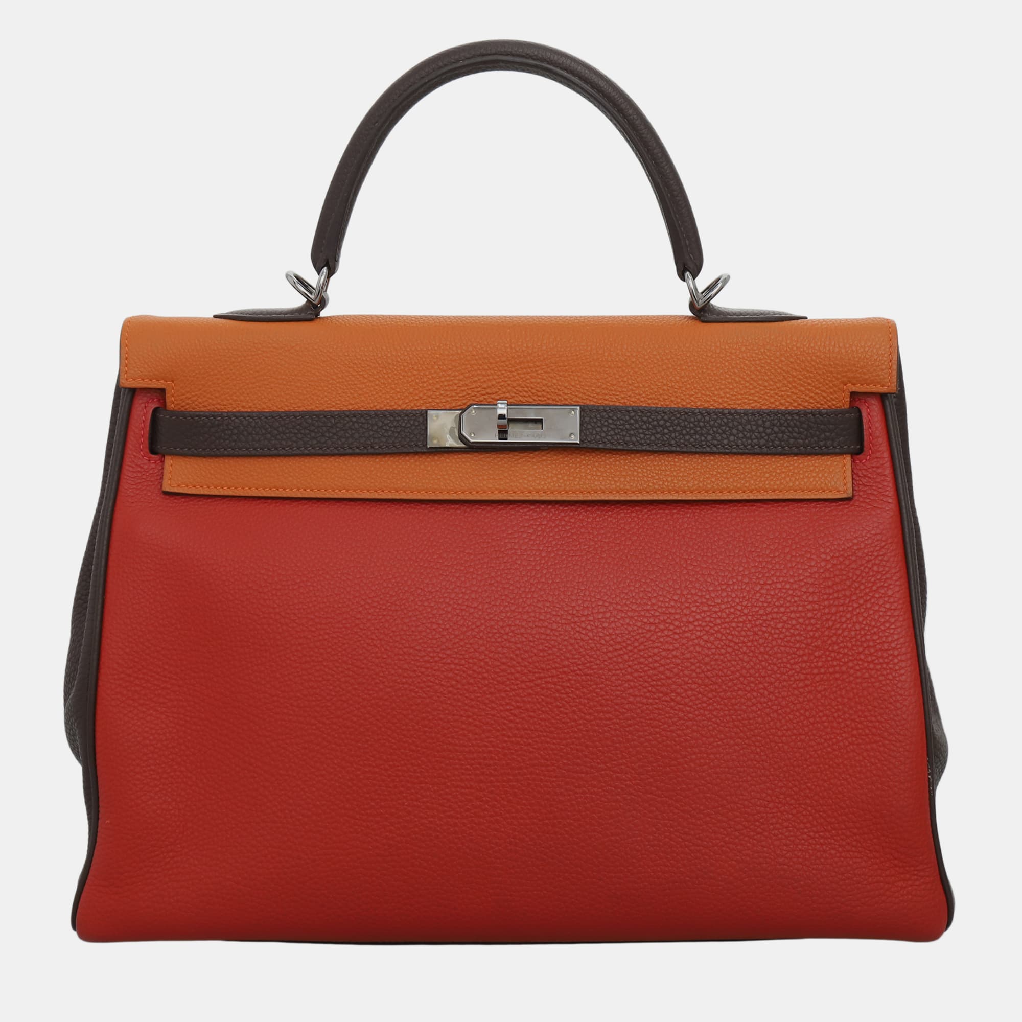 Hermes Kelly 35 Multicolor Togo Calfskin Leather Retourne Bag