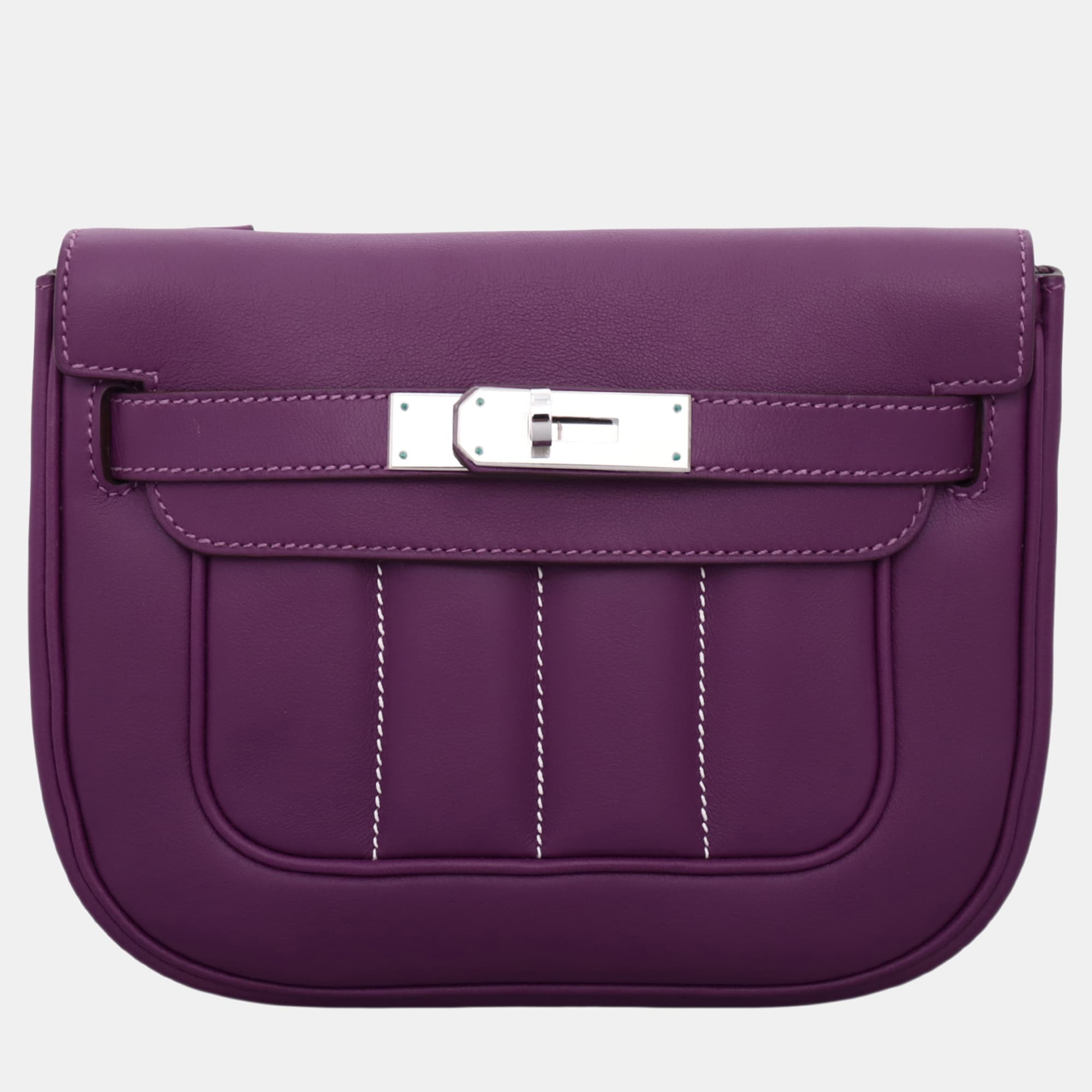 Hermes Berline Mini Violet Tadelakt Leather Shoulder Bag