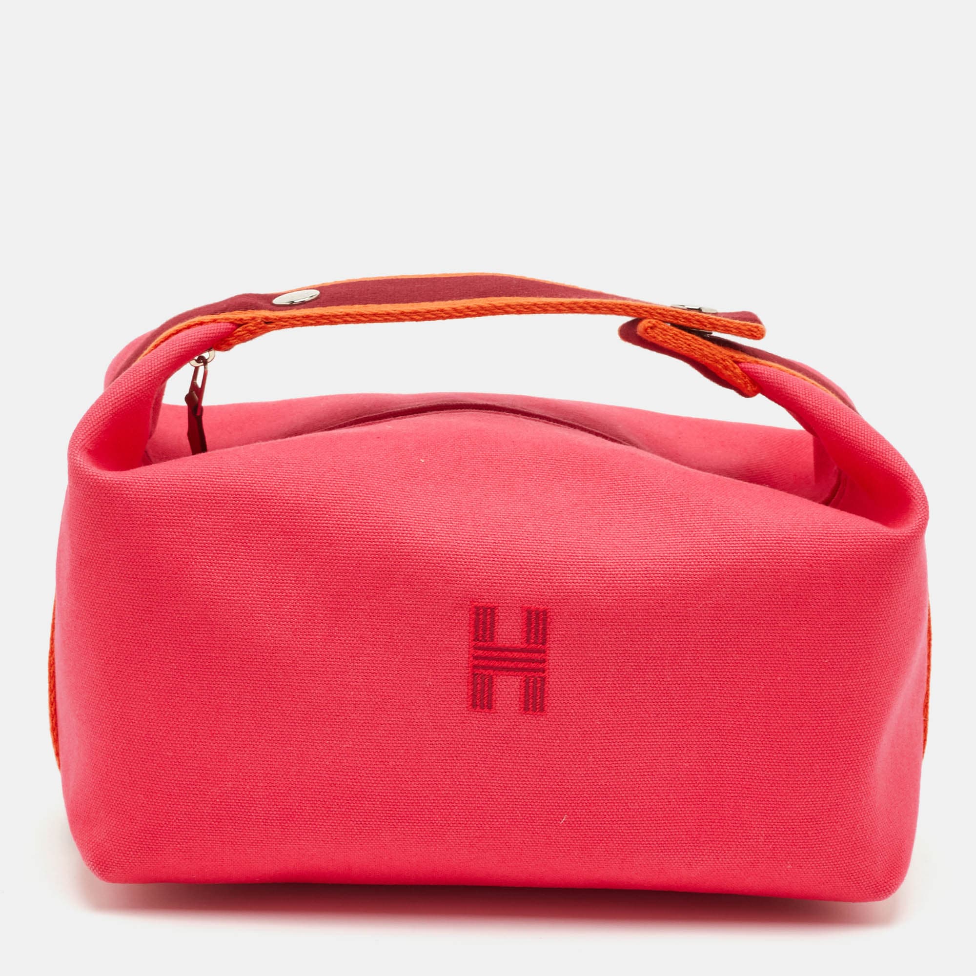 Hermès Bride-a-Brac Large Hibiscus Toile H Canvas Pouch