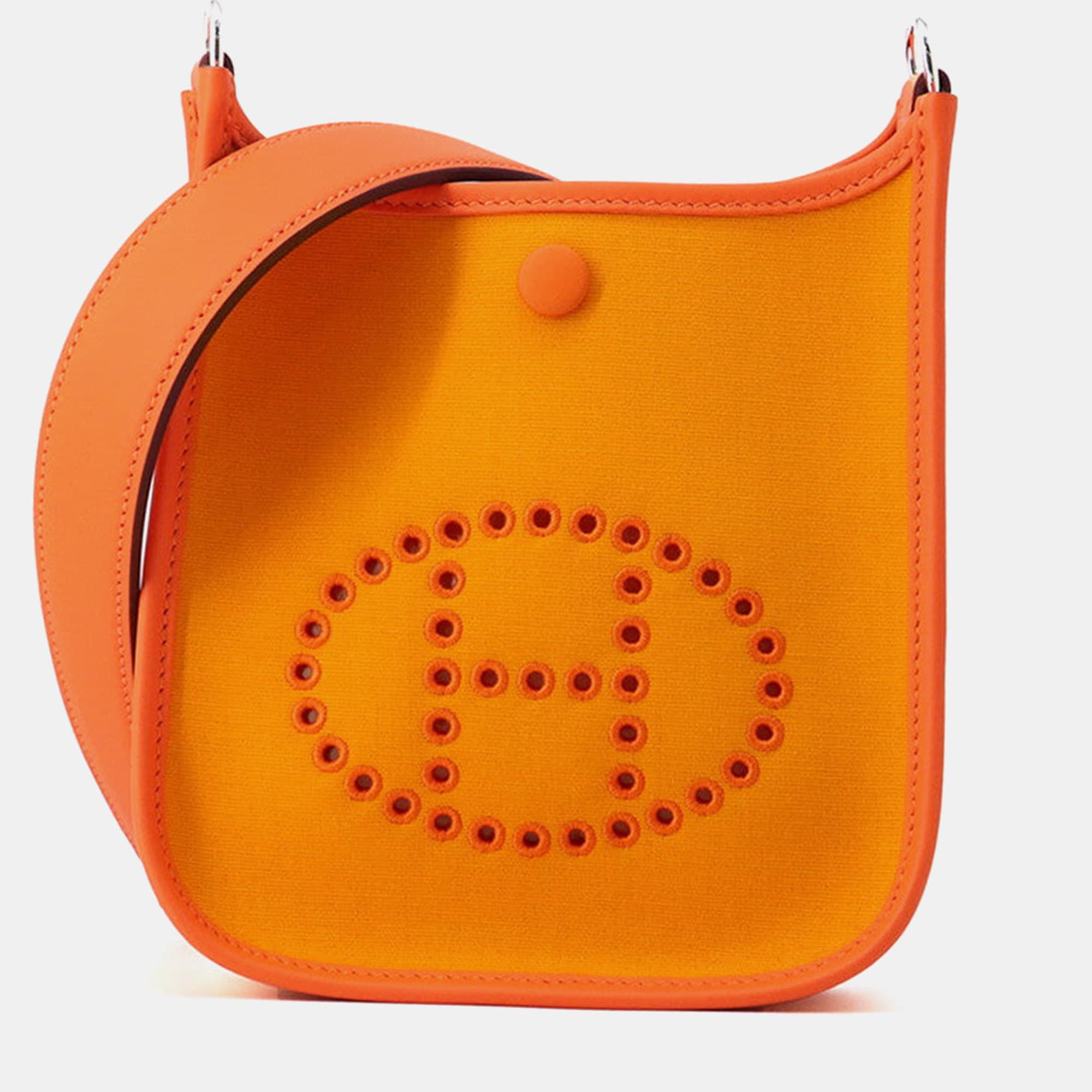 Hermes Evelyne TPM Jaune D'Or Toile Officier Swift Leather Crossbody Bag