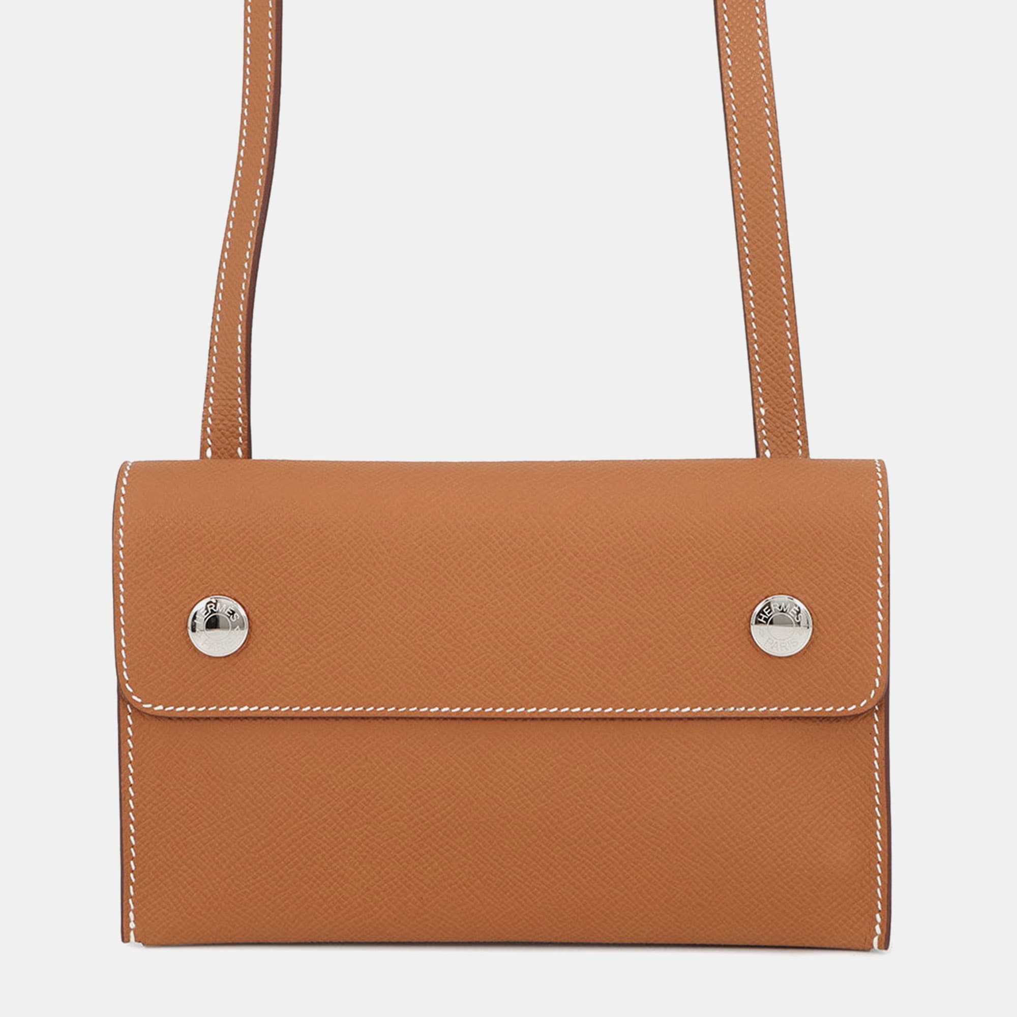 Hermes Nap To Go Gold Epsom Calfskin Leather Crossbody Bag