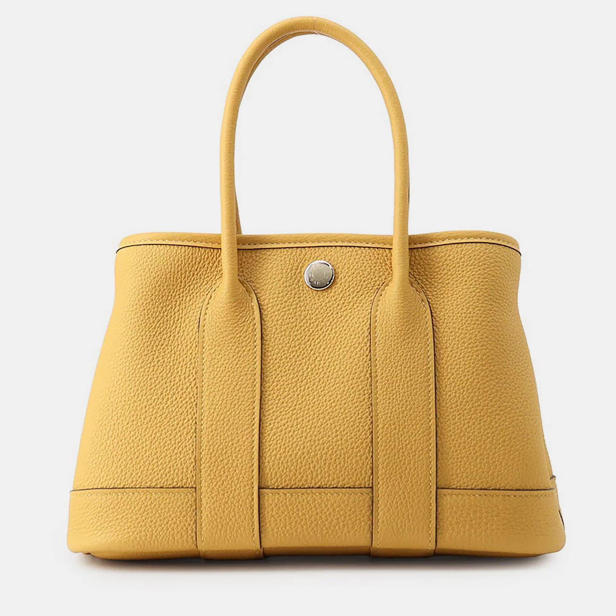 Hermes Neo Garden 23 Paille Negonda Leather Top Handle Bag