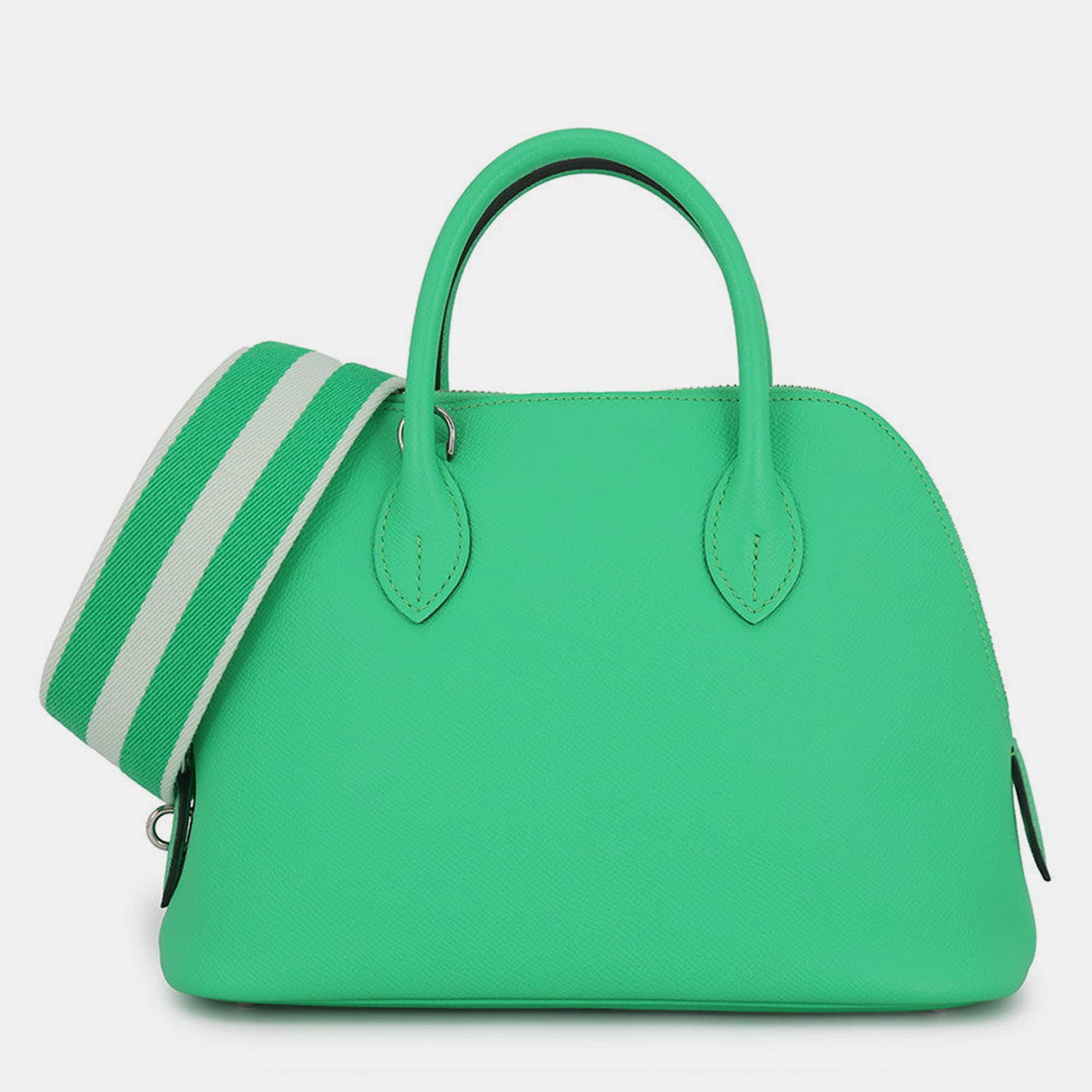 Hermes Bolide 1923 Sangle 25 Vert Comics Vert Fizz Epsom Leather Top Handle Bag