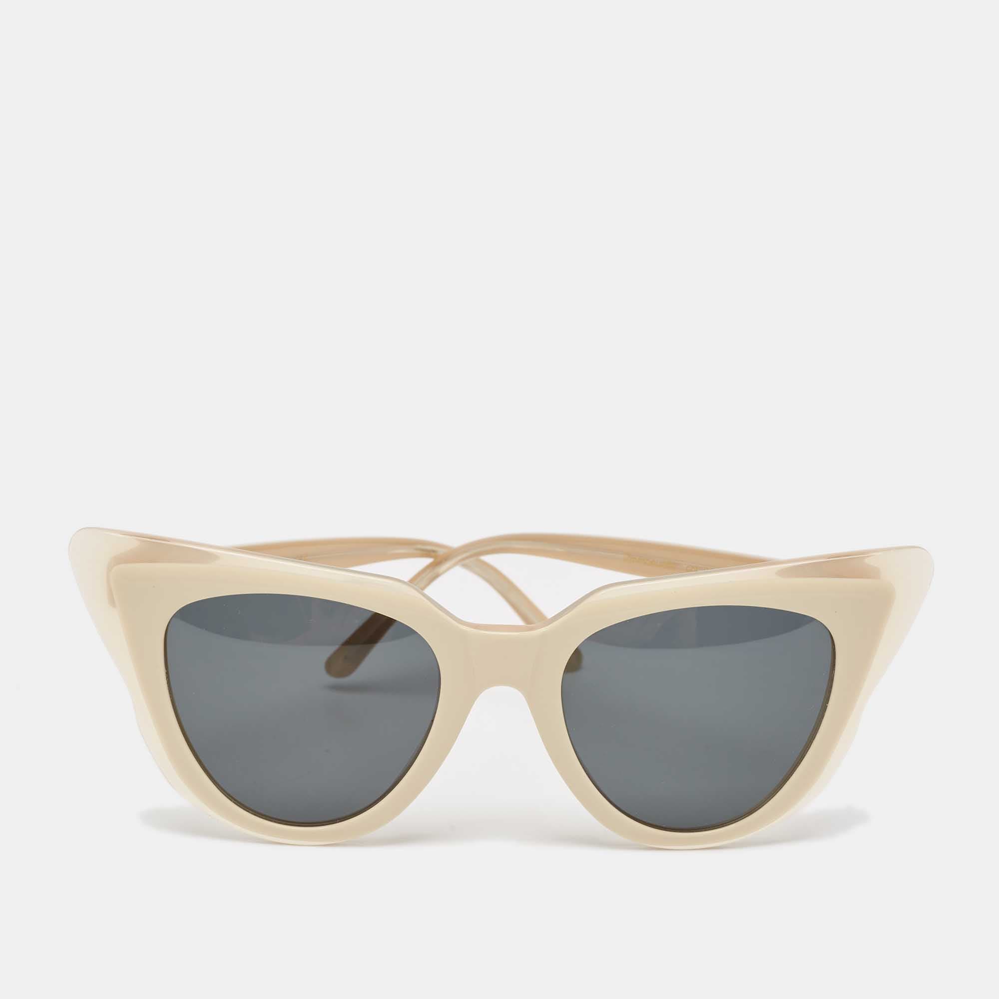 Illesteva Beige/Black Emmanuelle Cat Eye Sunglasses
