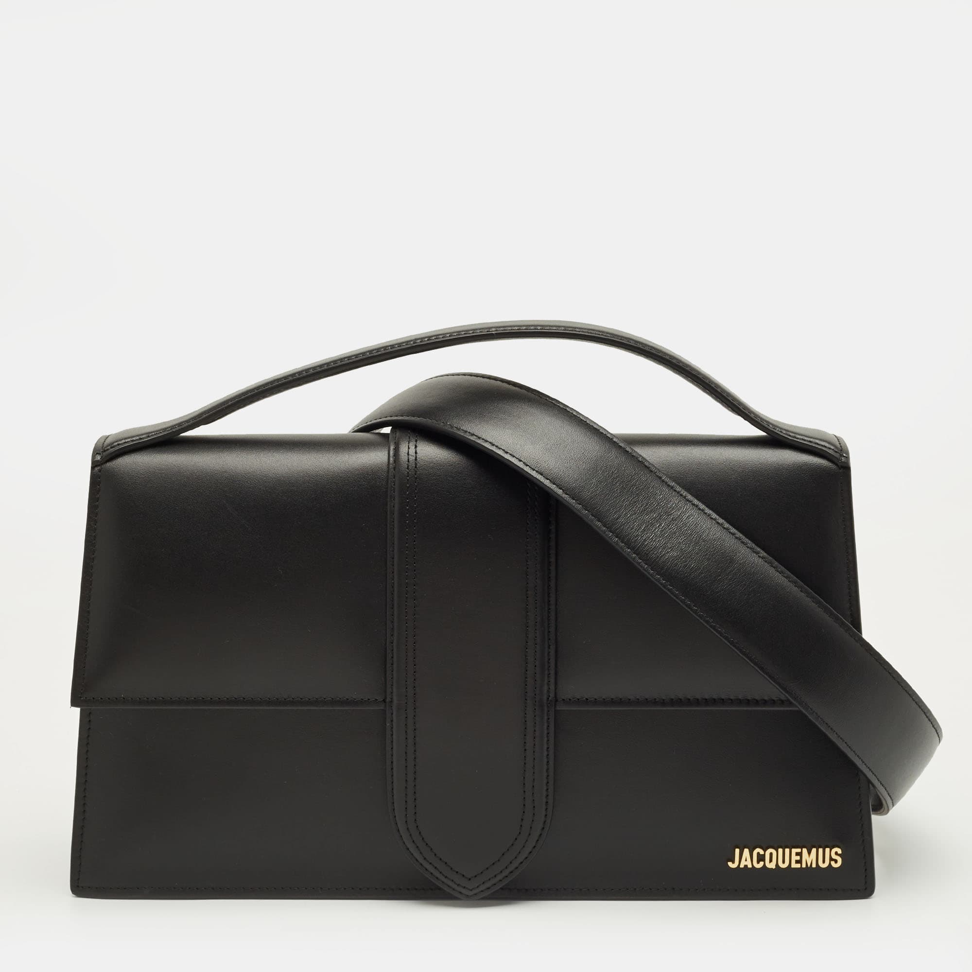 Jacquemus le bambinou Black Leather Top Handle Bags