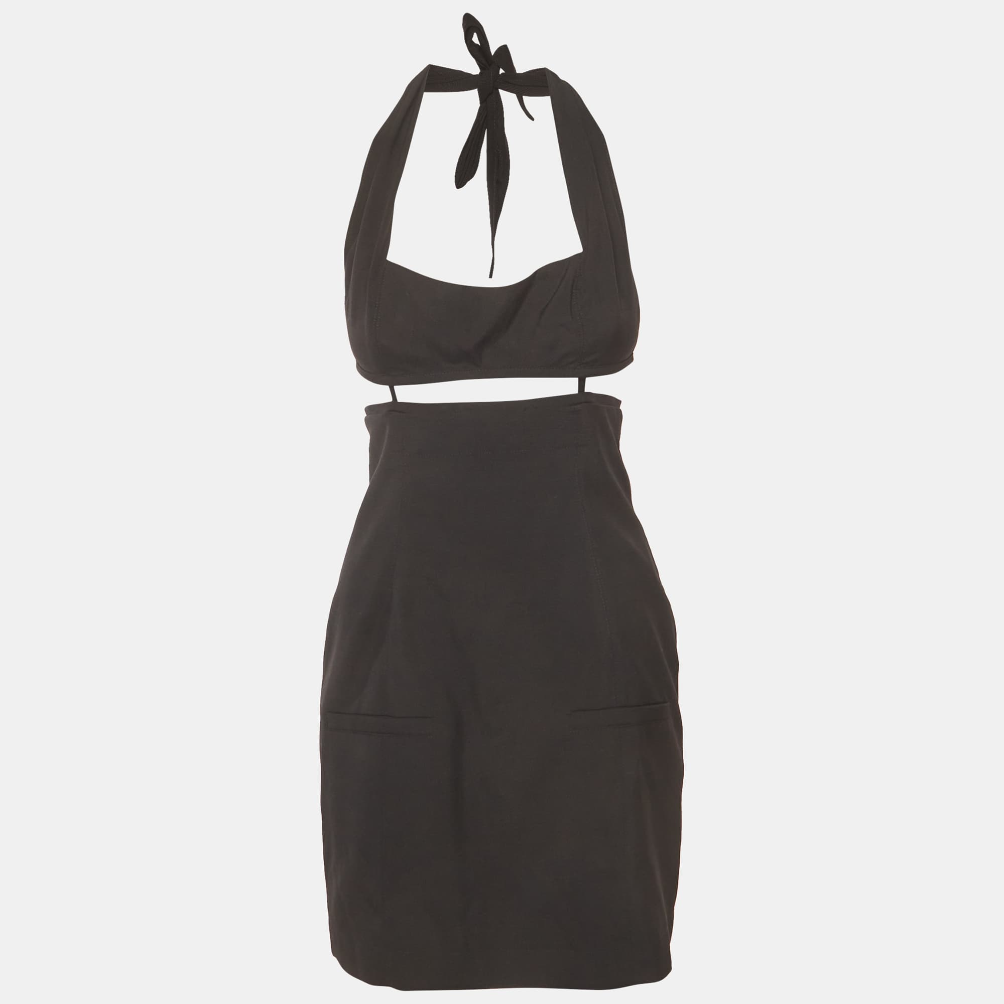 Jacquemus Black Wool La robe Limao Backless Dress M