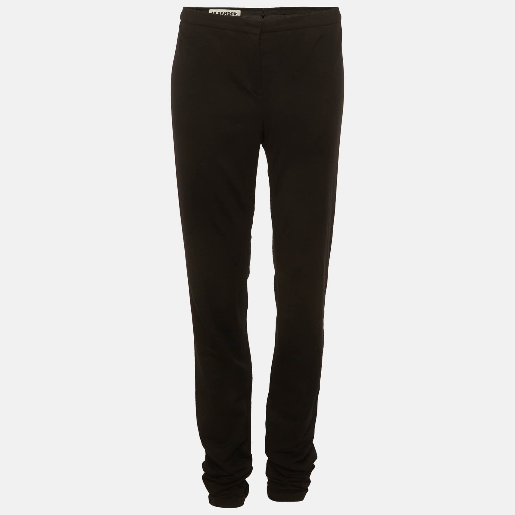 Jil Sander Black Black Jersey Trousers S