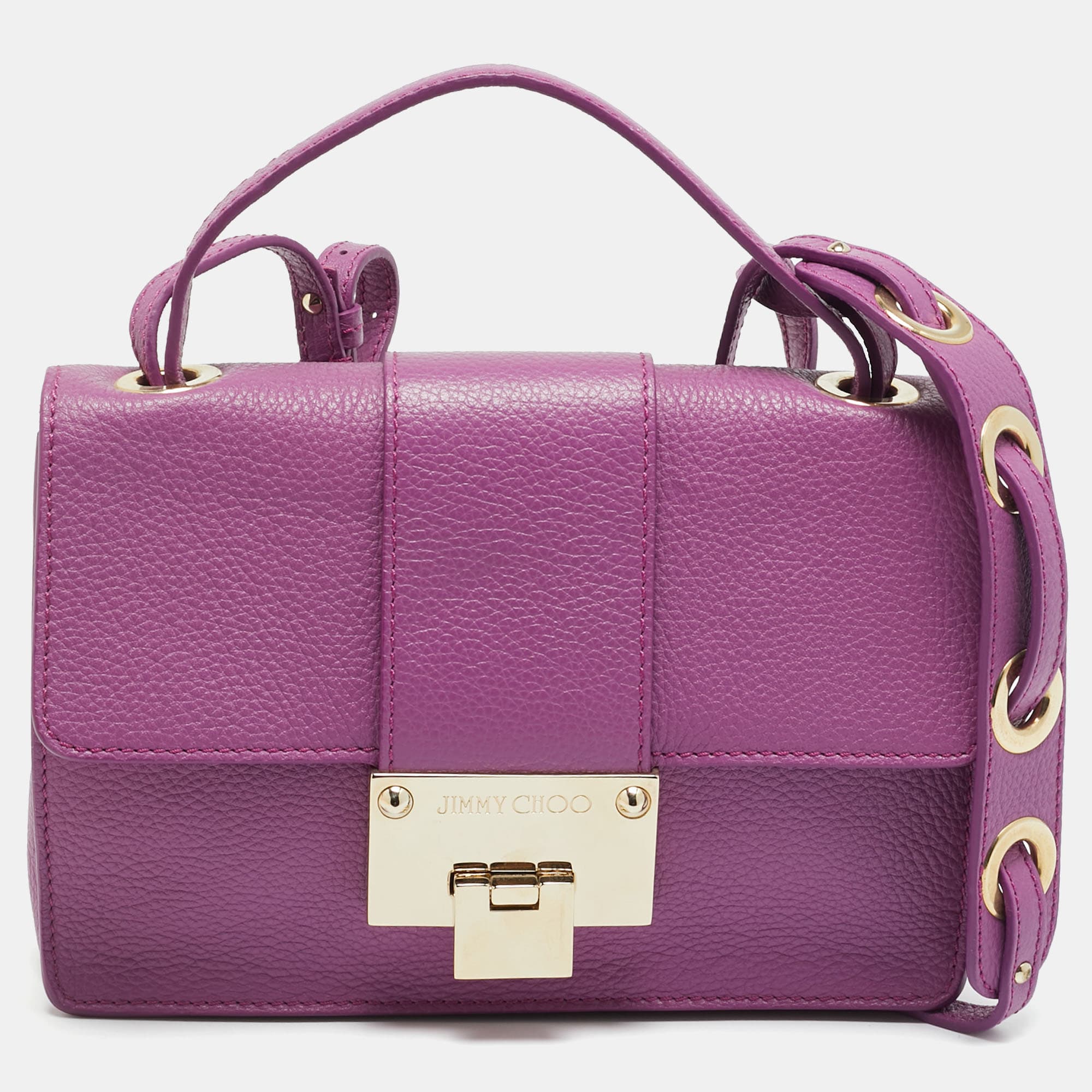 Jimmy Choo Rebel Pink Leather Top Handle Bag