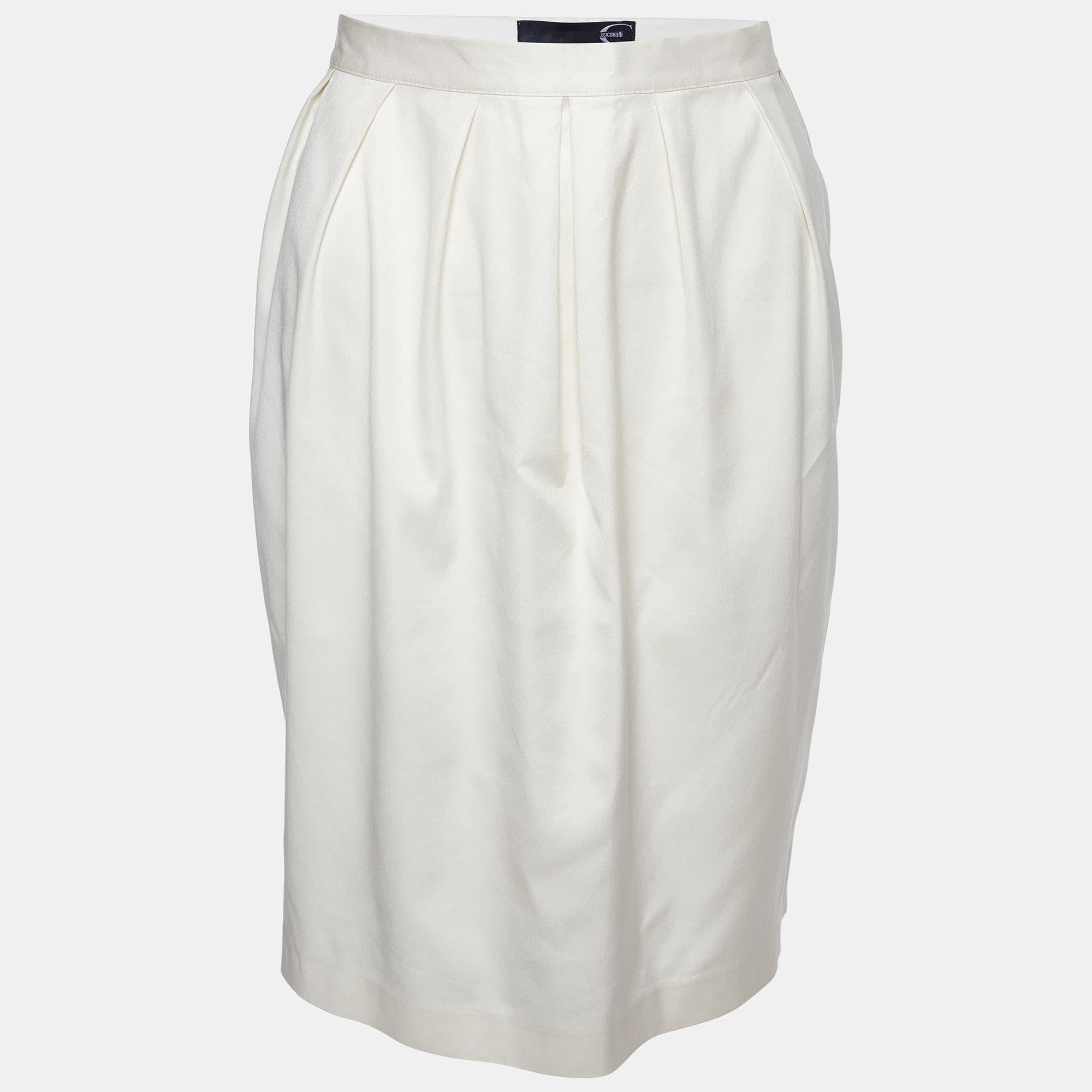Just Cavalli Beige Pleated Mini Skirt M