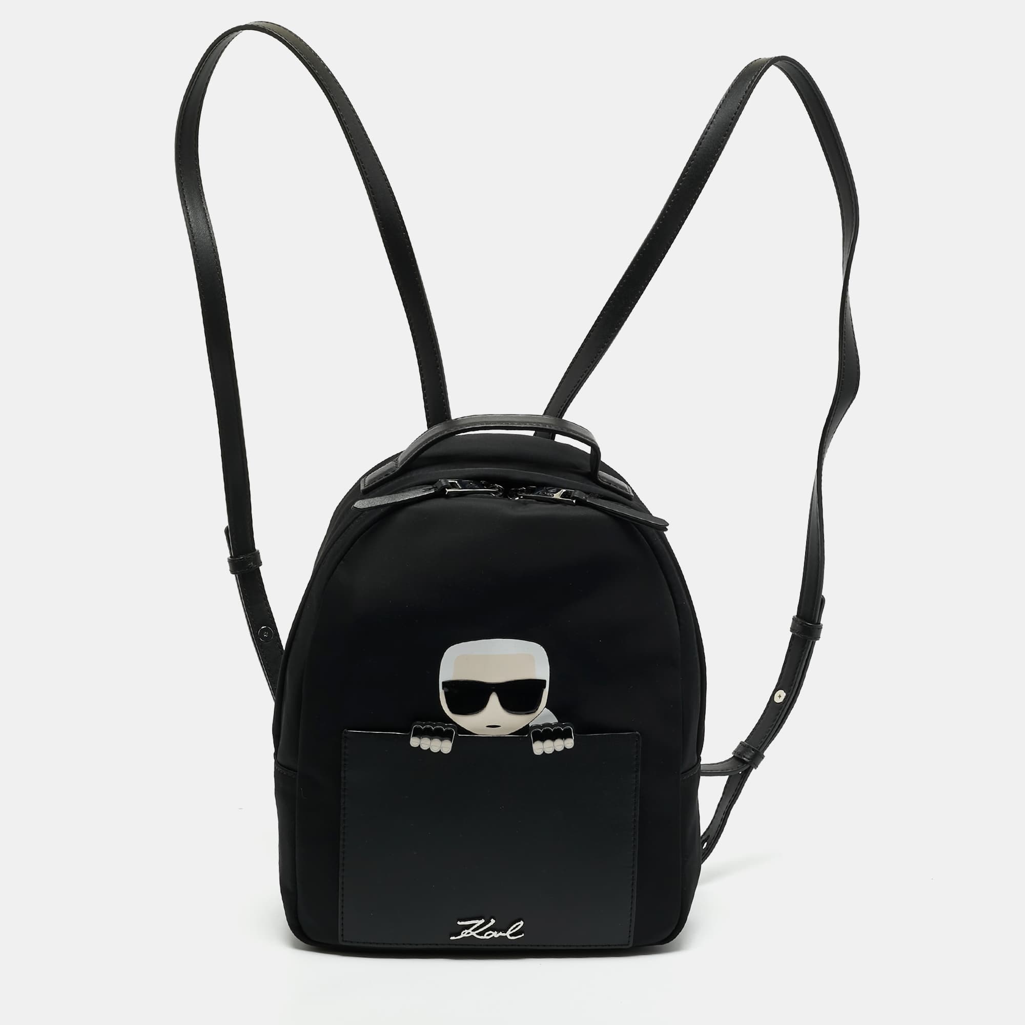 Karl Lagerfeld K/Ikonik 2.0 Black Nylon Backpack