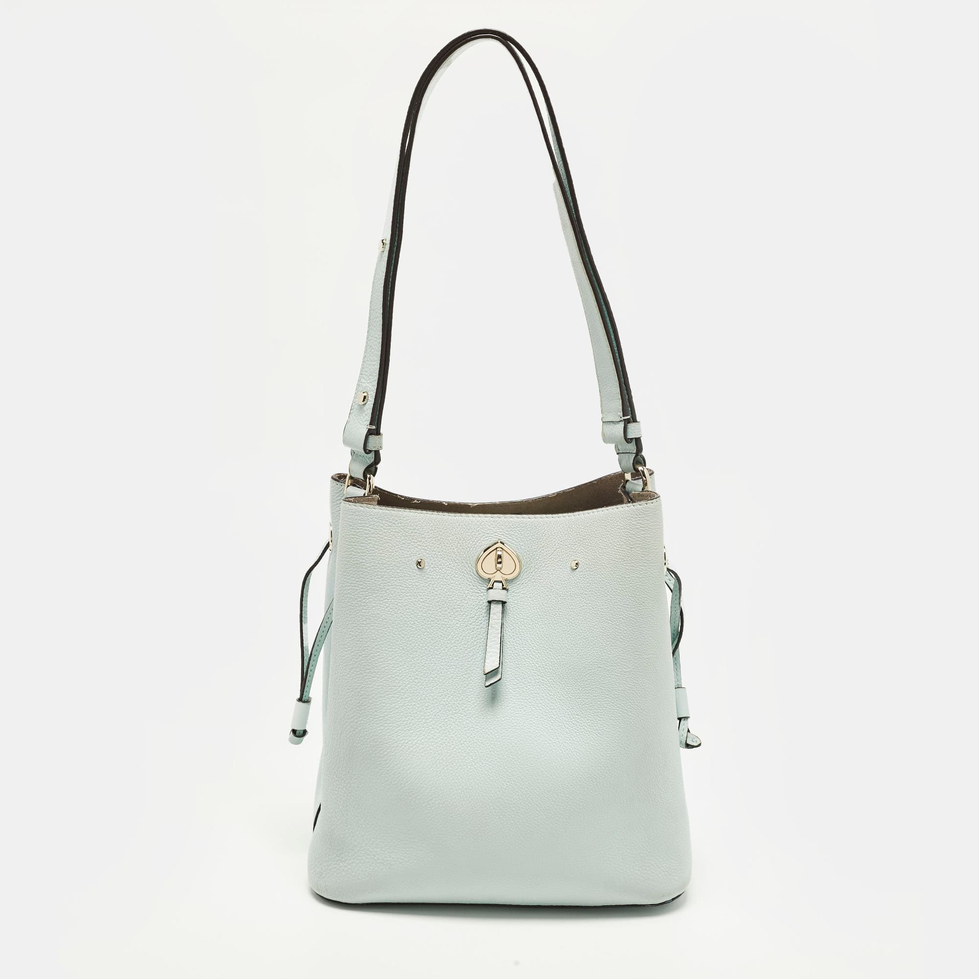 Kate Spade Marti Light Blue Leather Bucket Bag