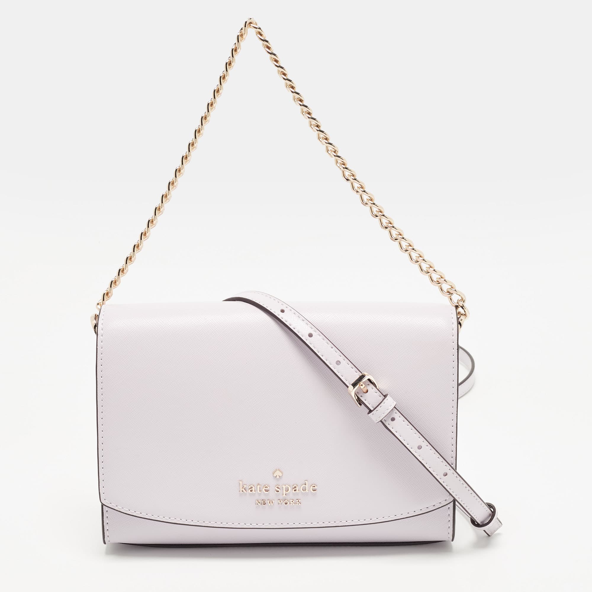 Kate Spade Stacy Lavender Leather Flap Shoulder Bag