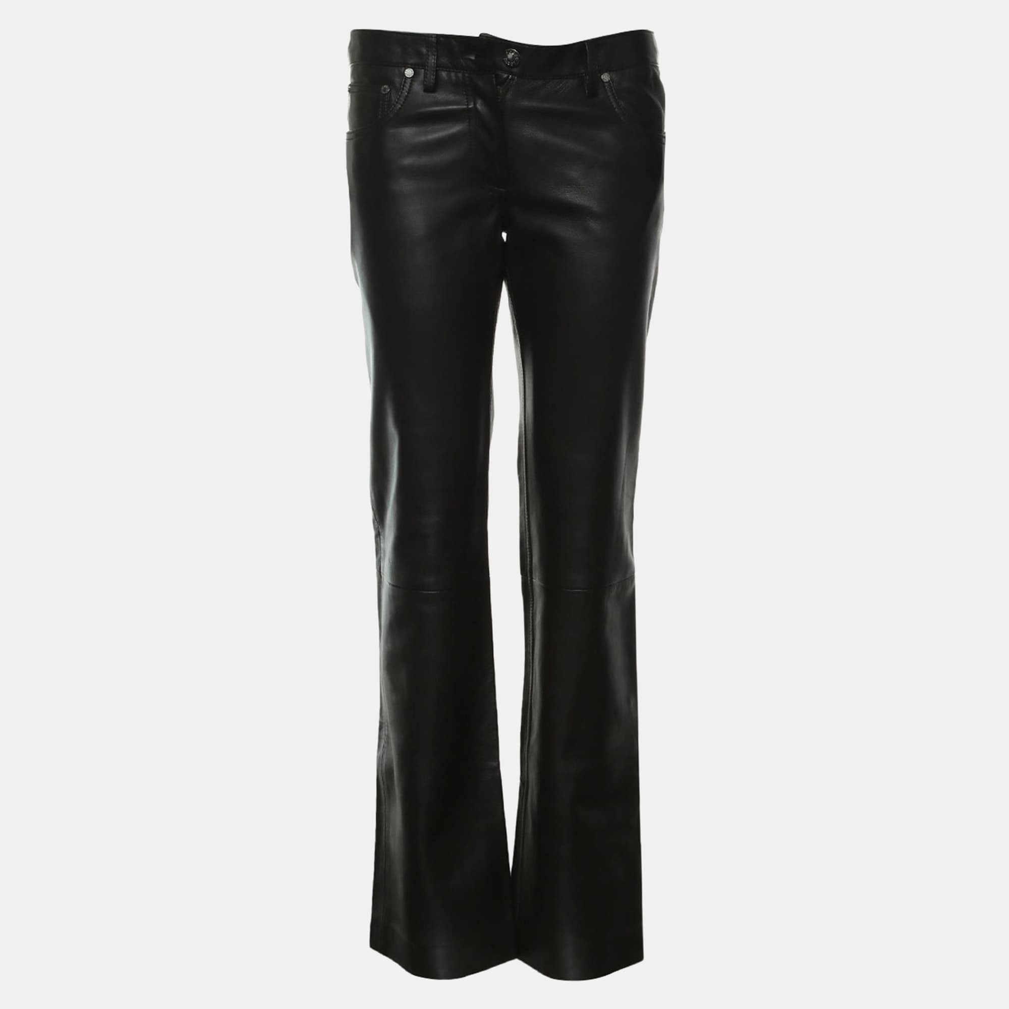 Loewe Brown Leather Long Pants S