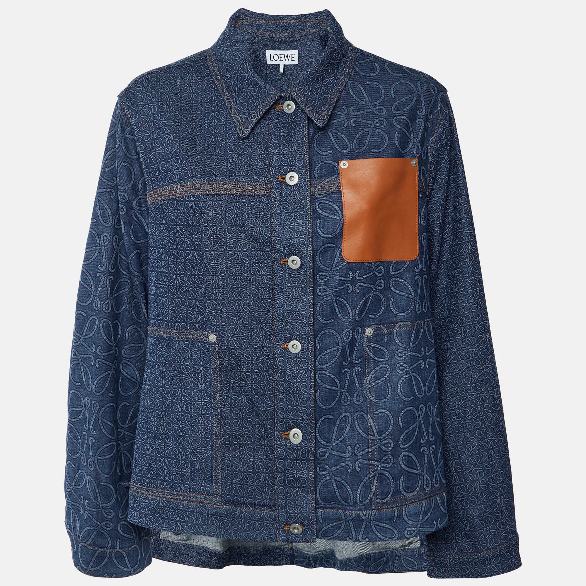 Loewe Blue All-Over Anagram Denim Workwear Jacket M