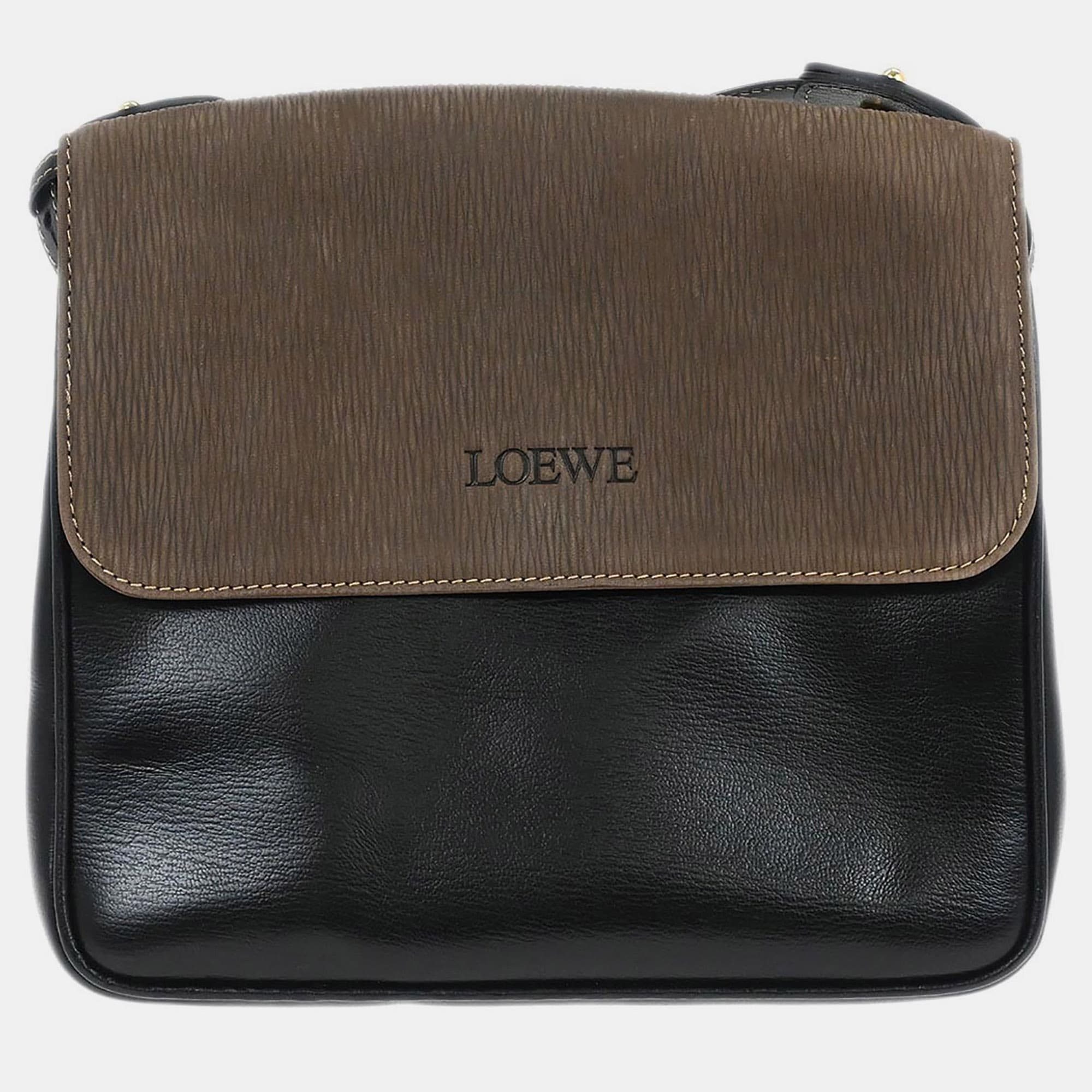 Loewe Black Leather Velasquez Shoulder Bag