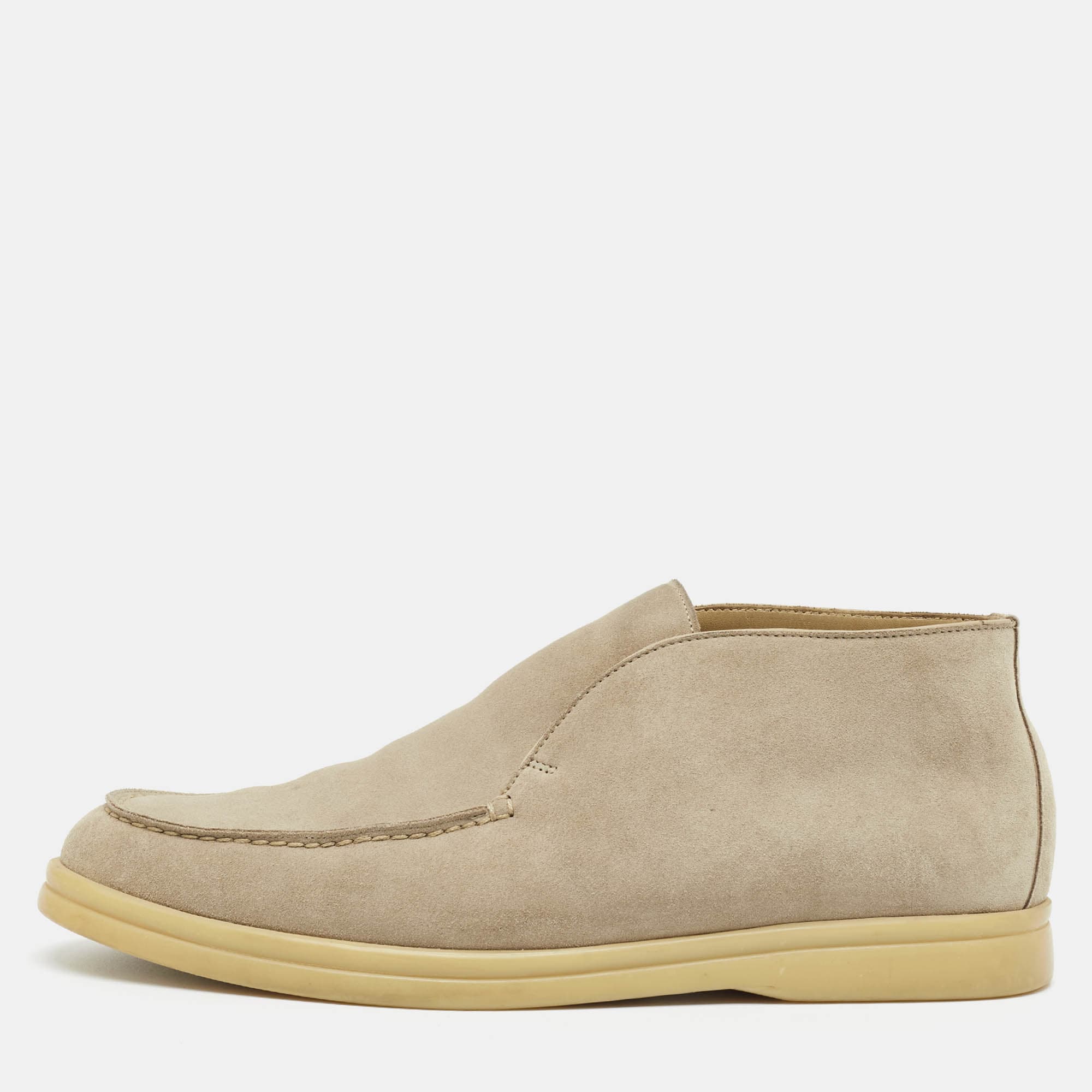 Loro Piana Open Walk Size 37.5 Beige Suede Ankle Length Boots