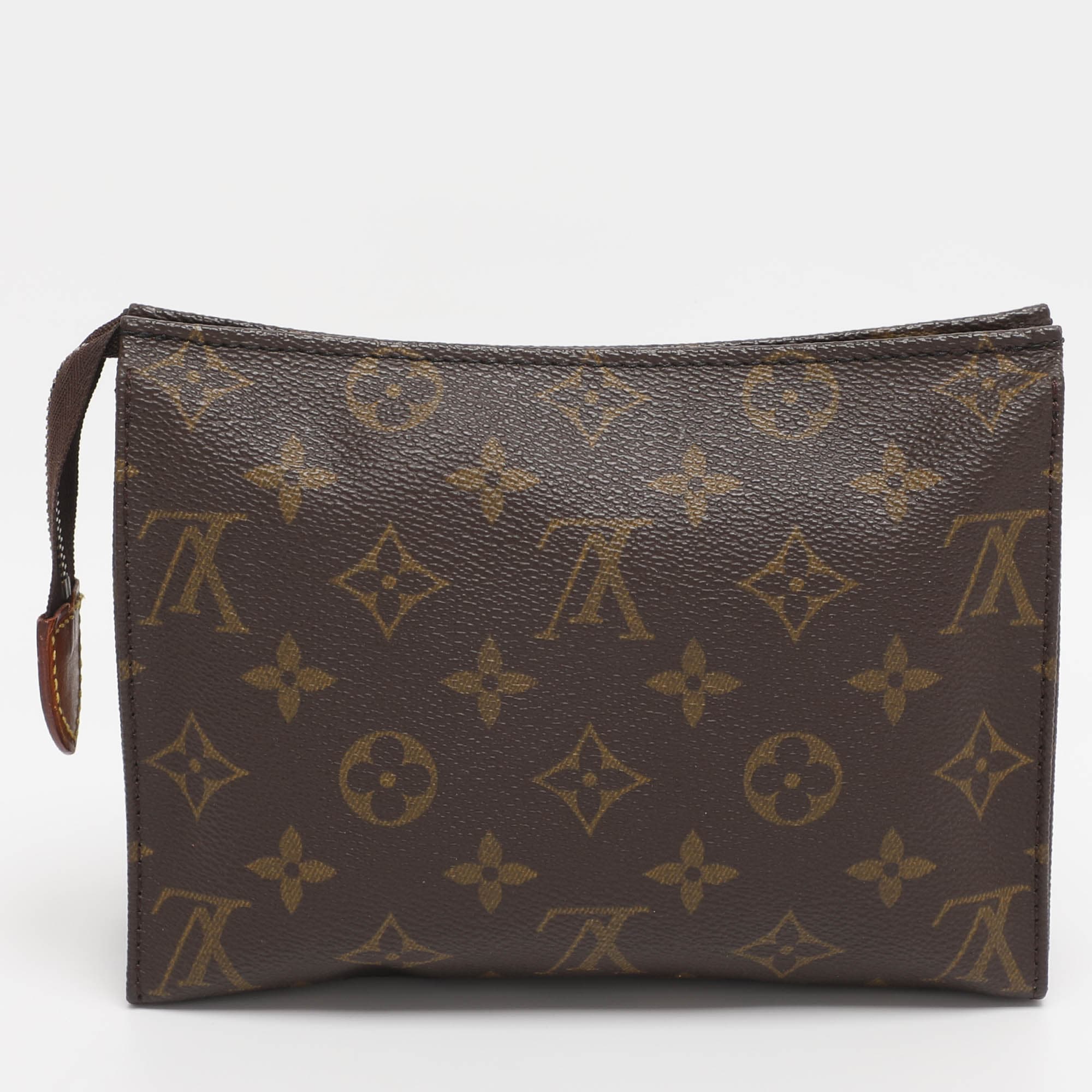 Louis Vuitton Toiletry Pouch Pouch Brown Coated Canvas