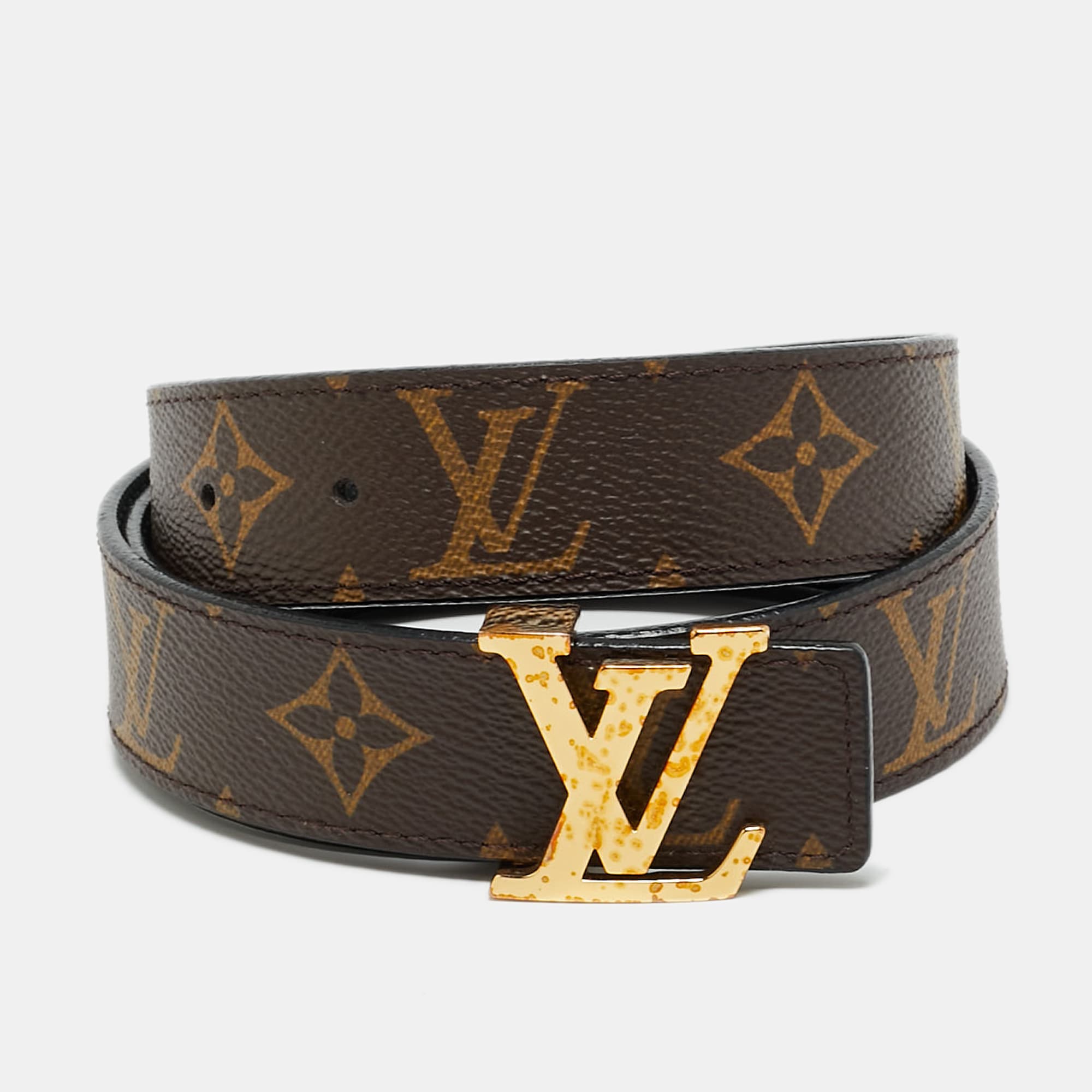 حزام لوي فيتون قماش مونوغرام LV الأحرف الأولى 85 سم