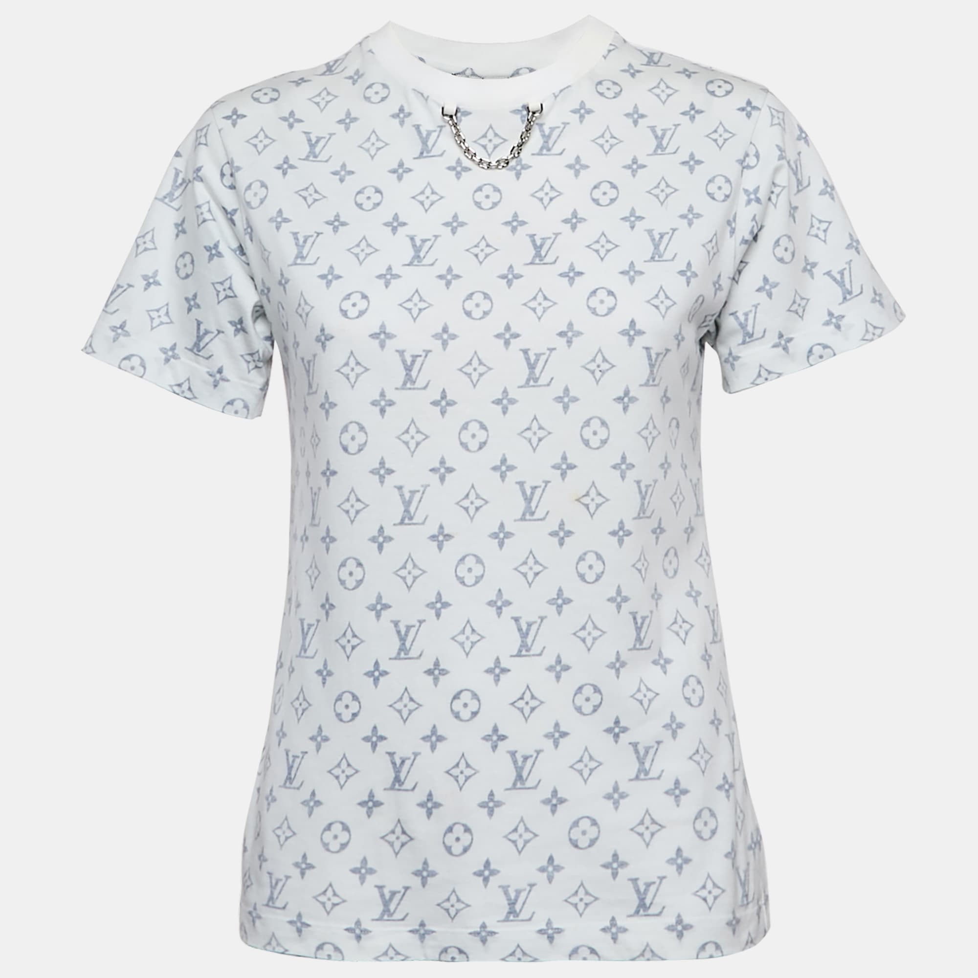 Louis Vuitton White Monogram Jersey T-Shirt XS