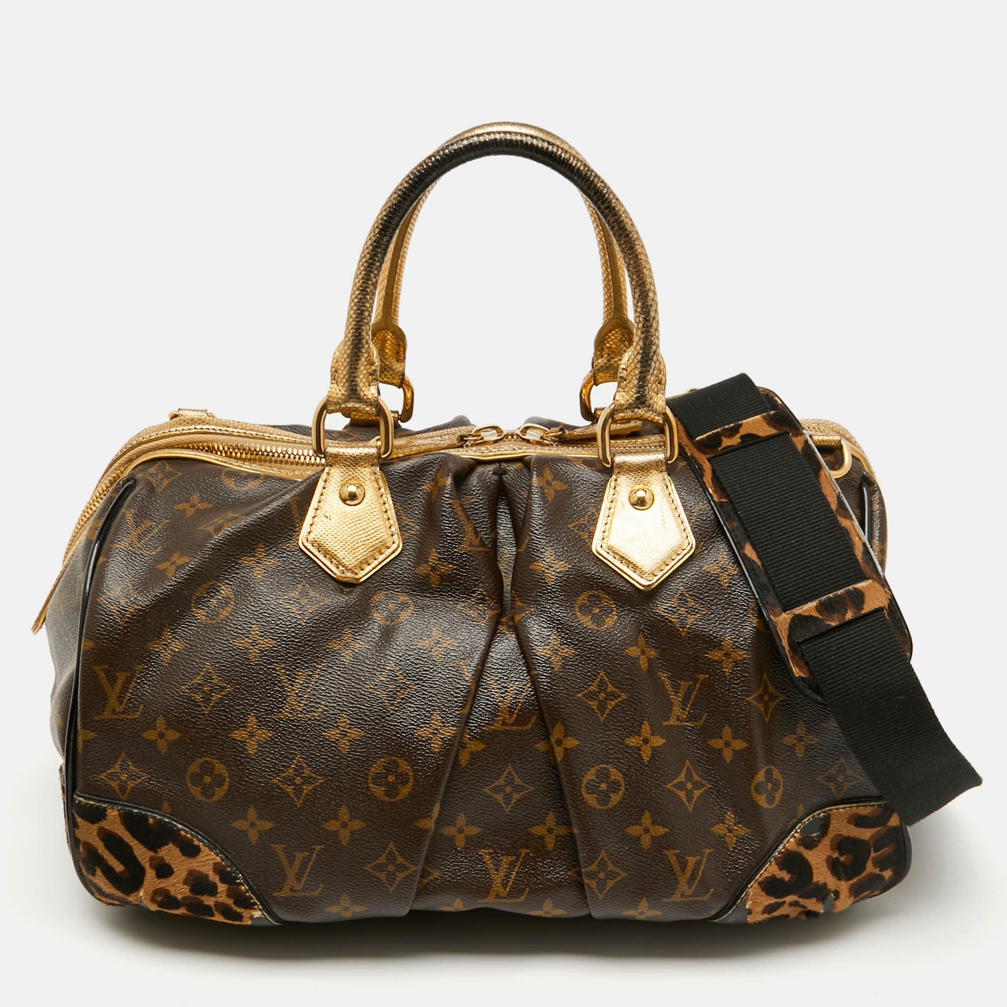 Louis Vuitton Monogram Canvas and Leopard Calf Hair Limited Edition Stephen Sprouse Bag