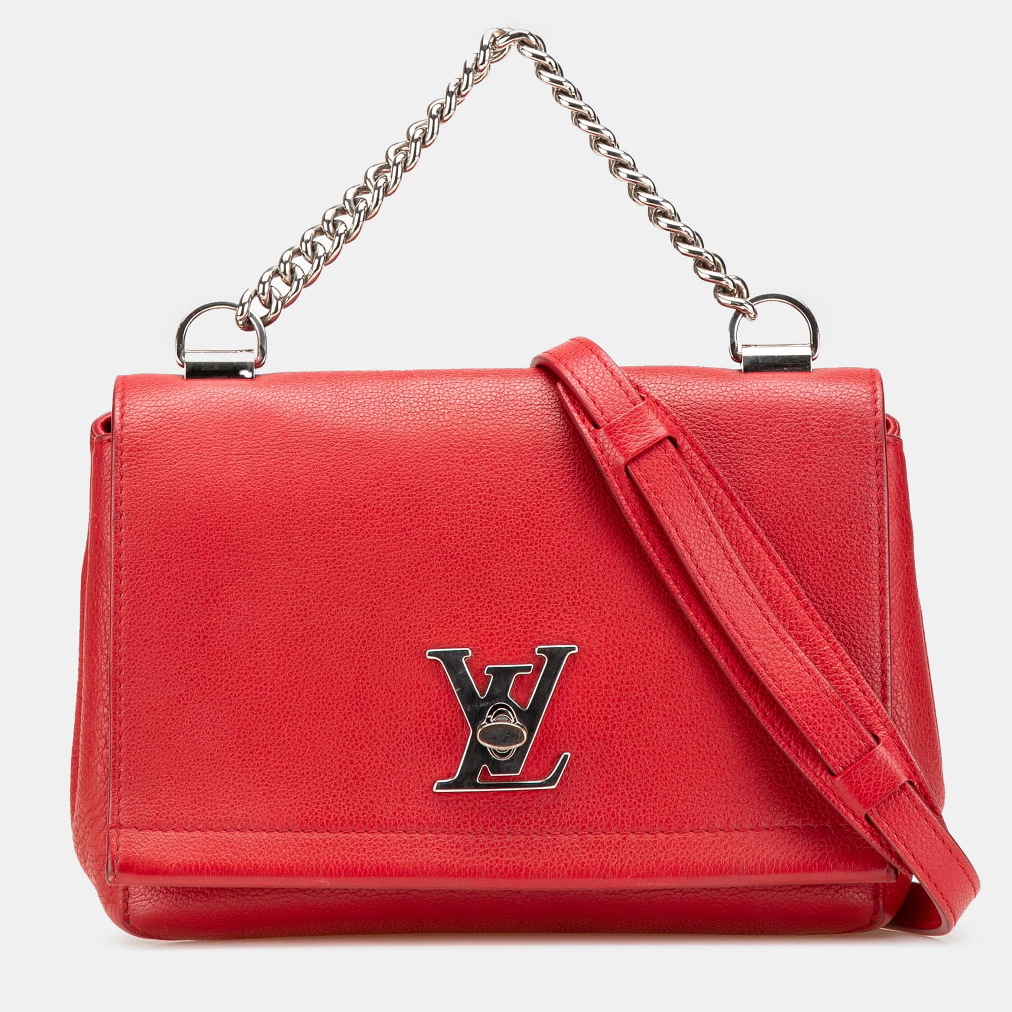 Louis Vuitton Red Calf Leather Lockme II BB