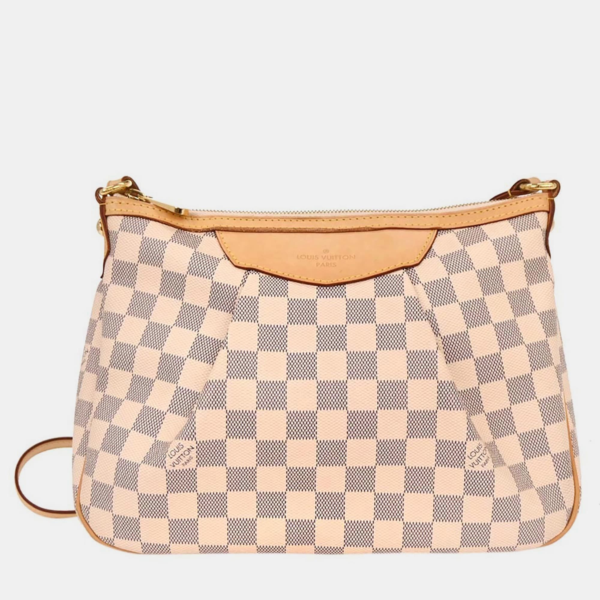Louis Vuitton Siracusa PM White/Blue Damier Azur Coated Canvas Crossbody Bag