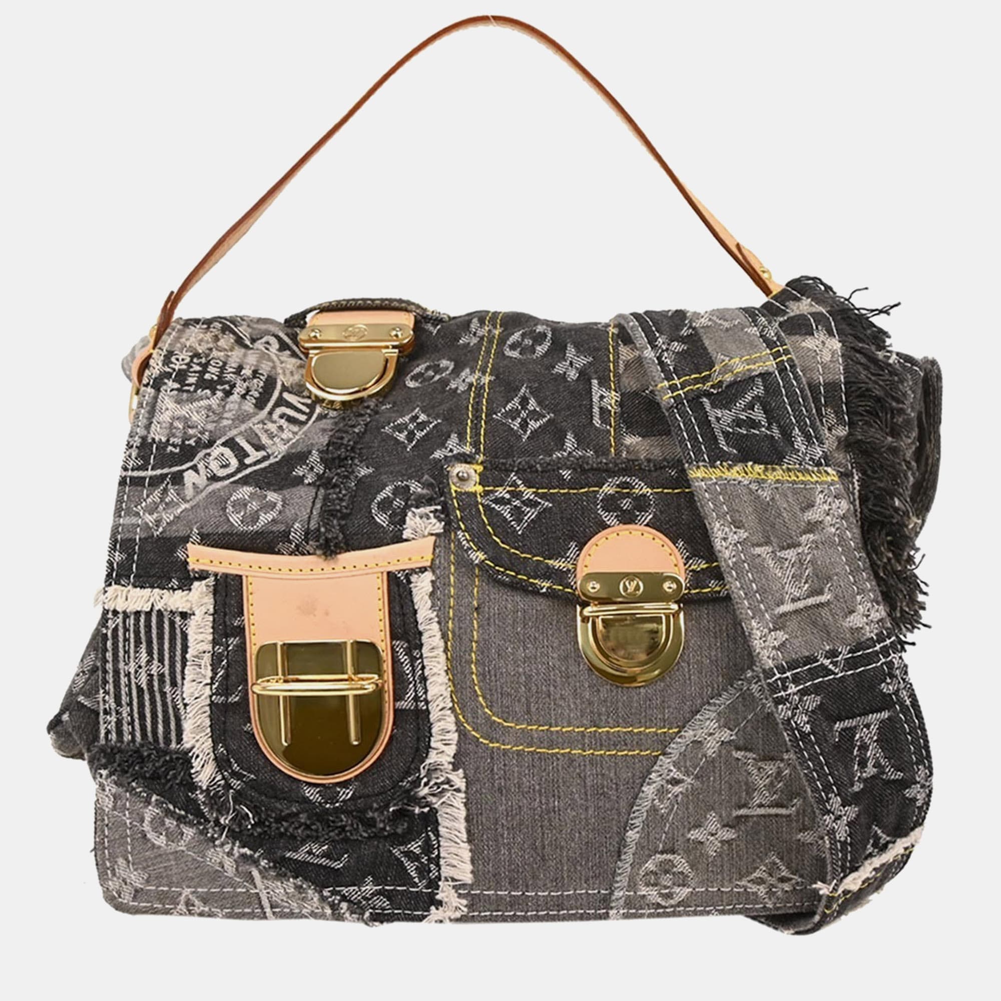 Louis Vuitton Postie Blue Monogram Denim Patchwork Shoulder Bag