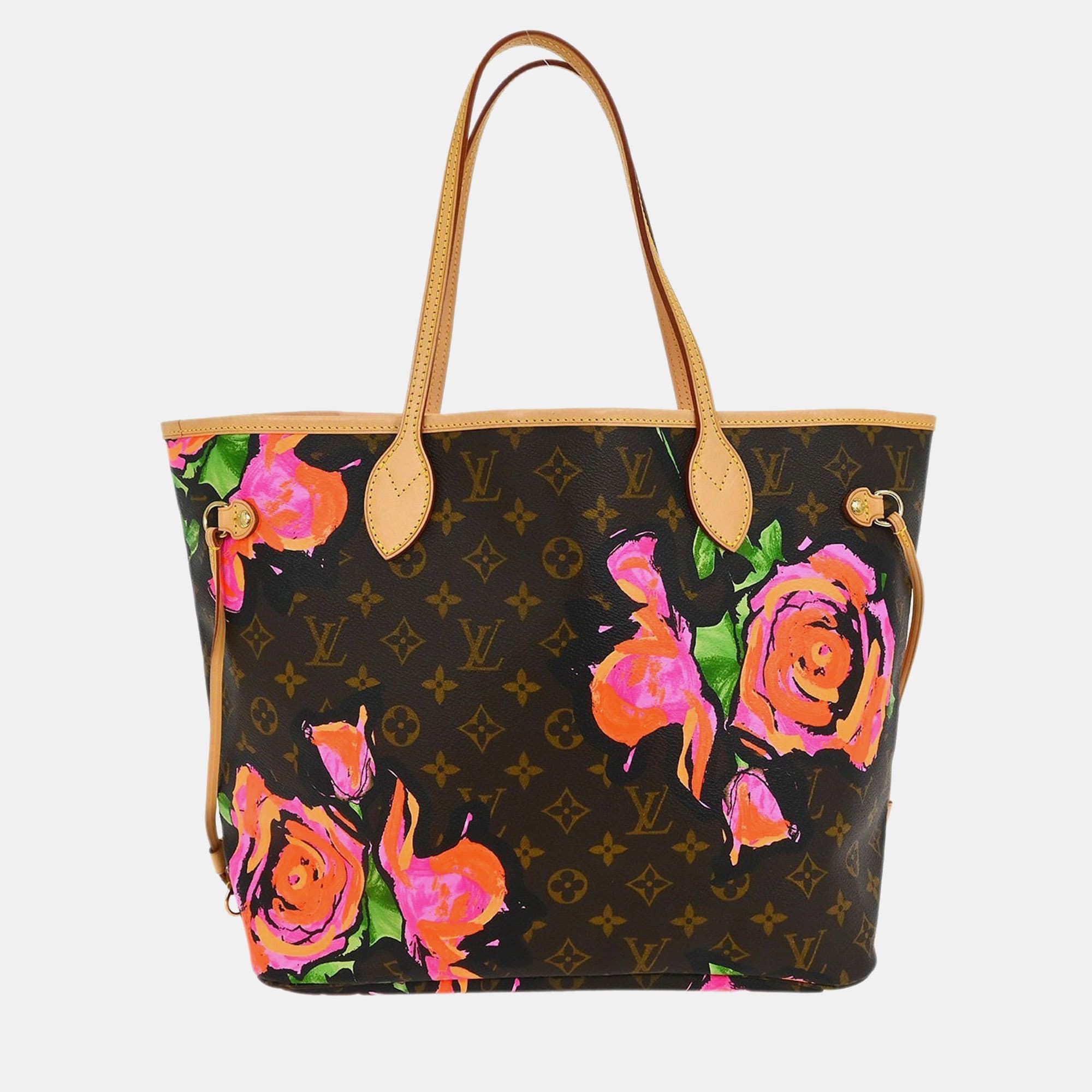 Louis Vuitton Neverfull MM Monogram Rose Canvas Tote Bag