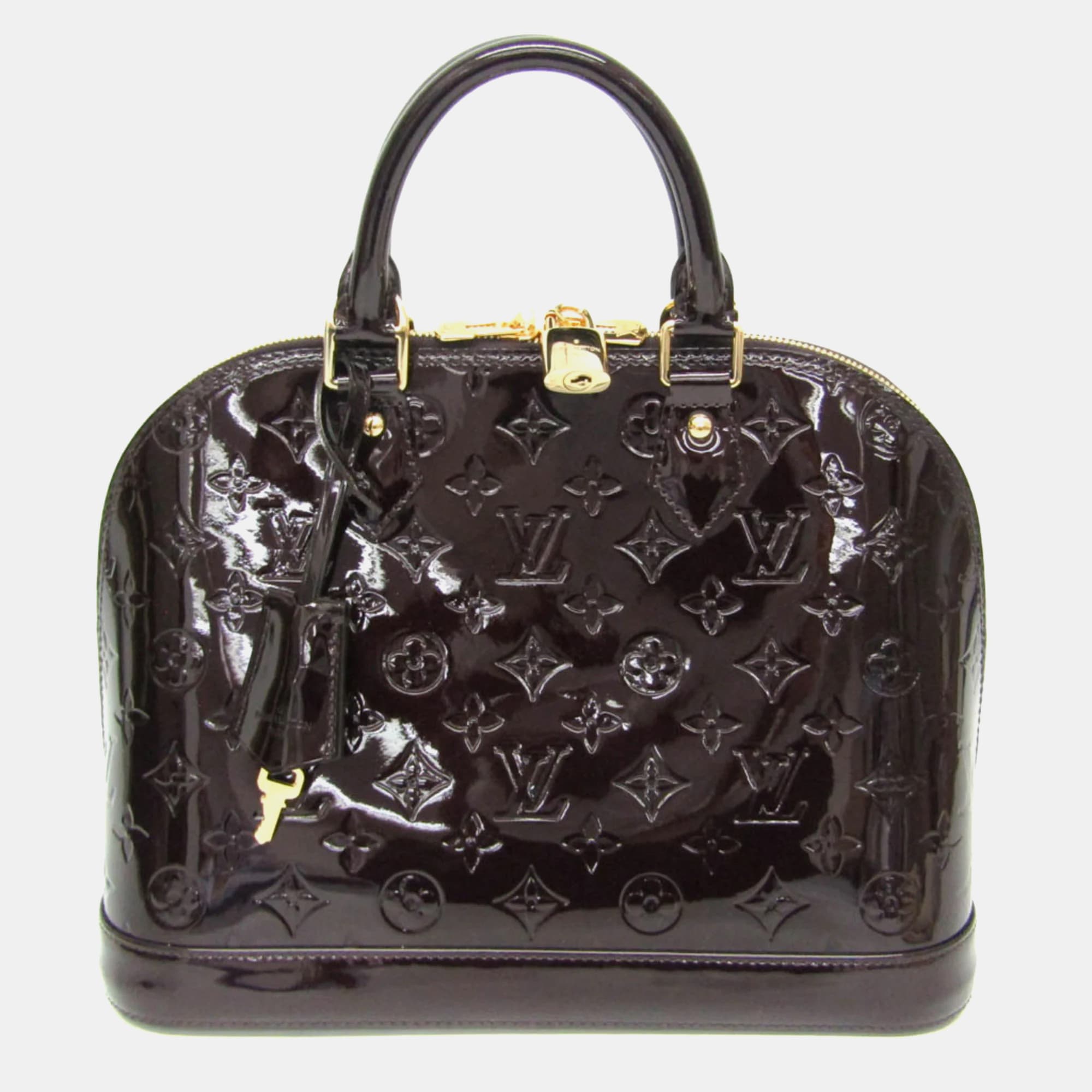 Louis Vuitton Monogram Vernis ALMA PM Handbag Amarante