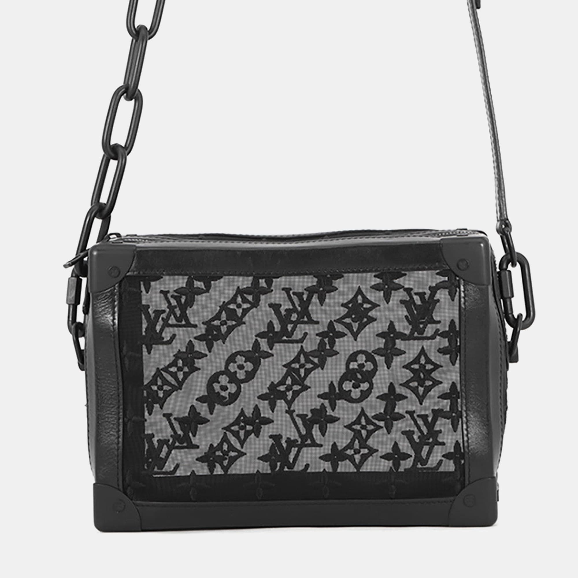 Louis Vuitton Soft Trunk PM Black Monogram Mesh Leather Crossbody Bag