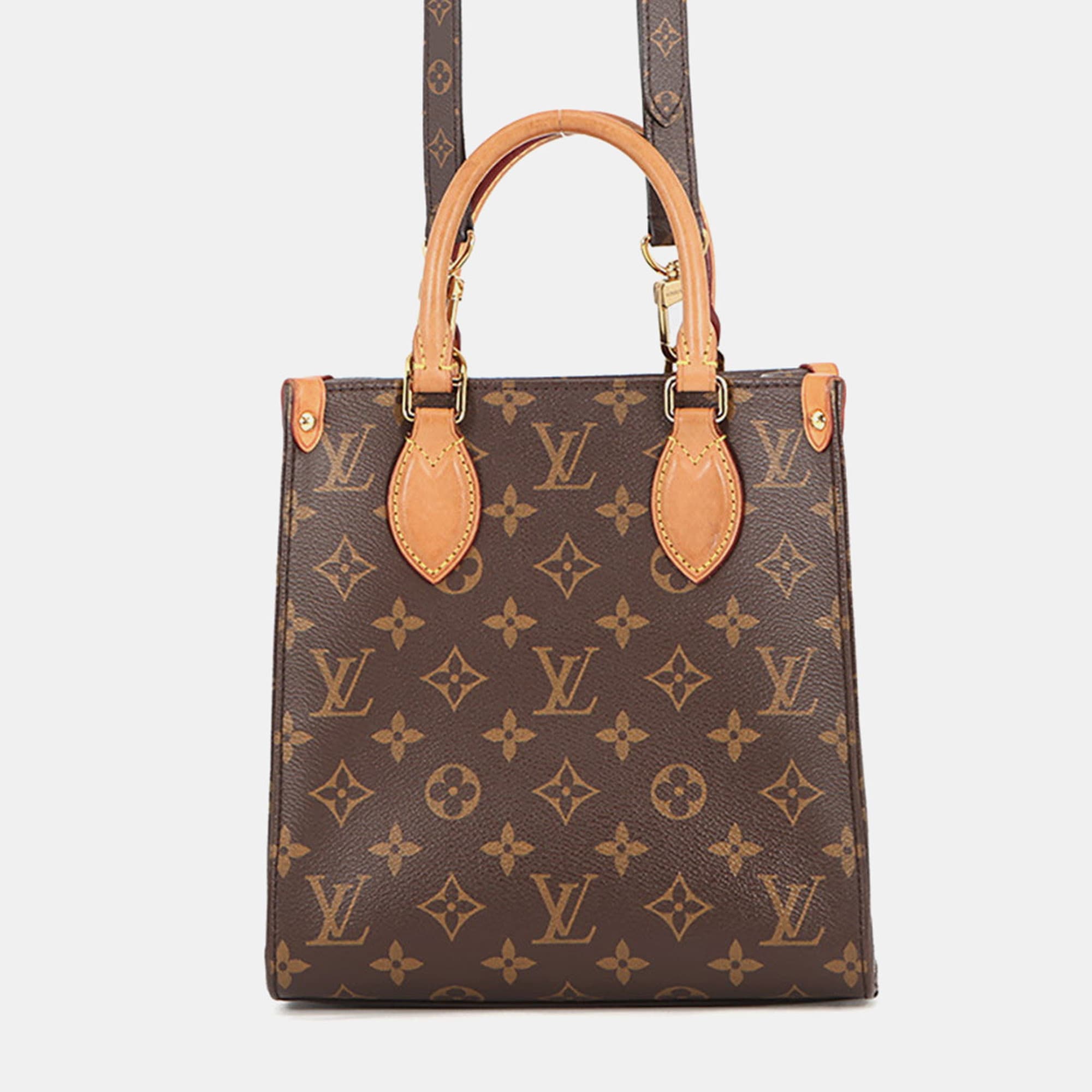 Louis Vuitton Sac Plat BB Brown Monogram Canvas Shoulder Bag