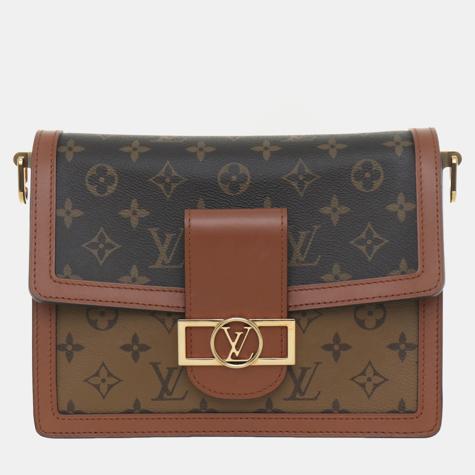 Louis Vuitton Dauphine MM Brown Monogram Canvas Shoulder Bag