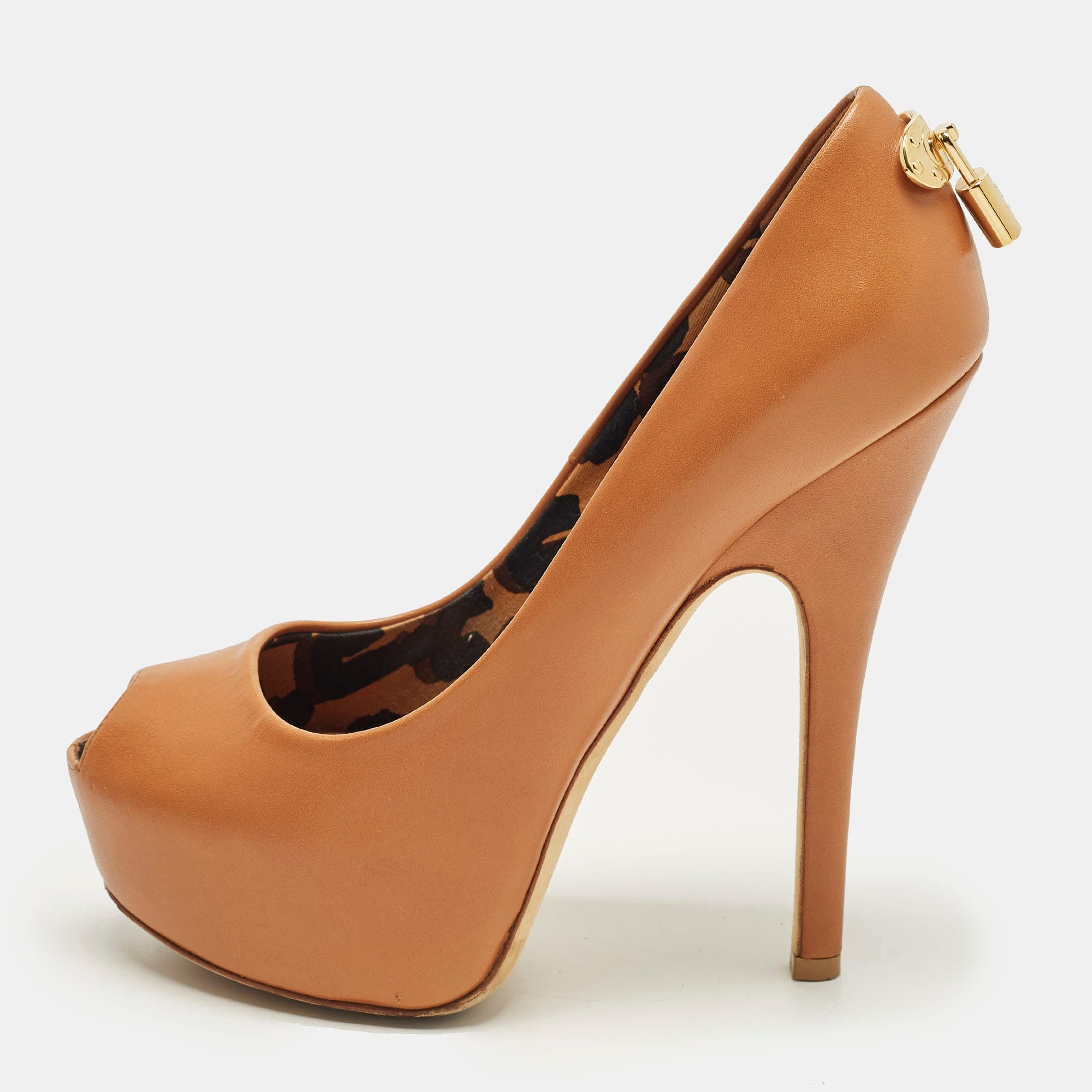 Louis Vuitton Oh Really! Size 37 Brown Leather Platform Pumps