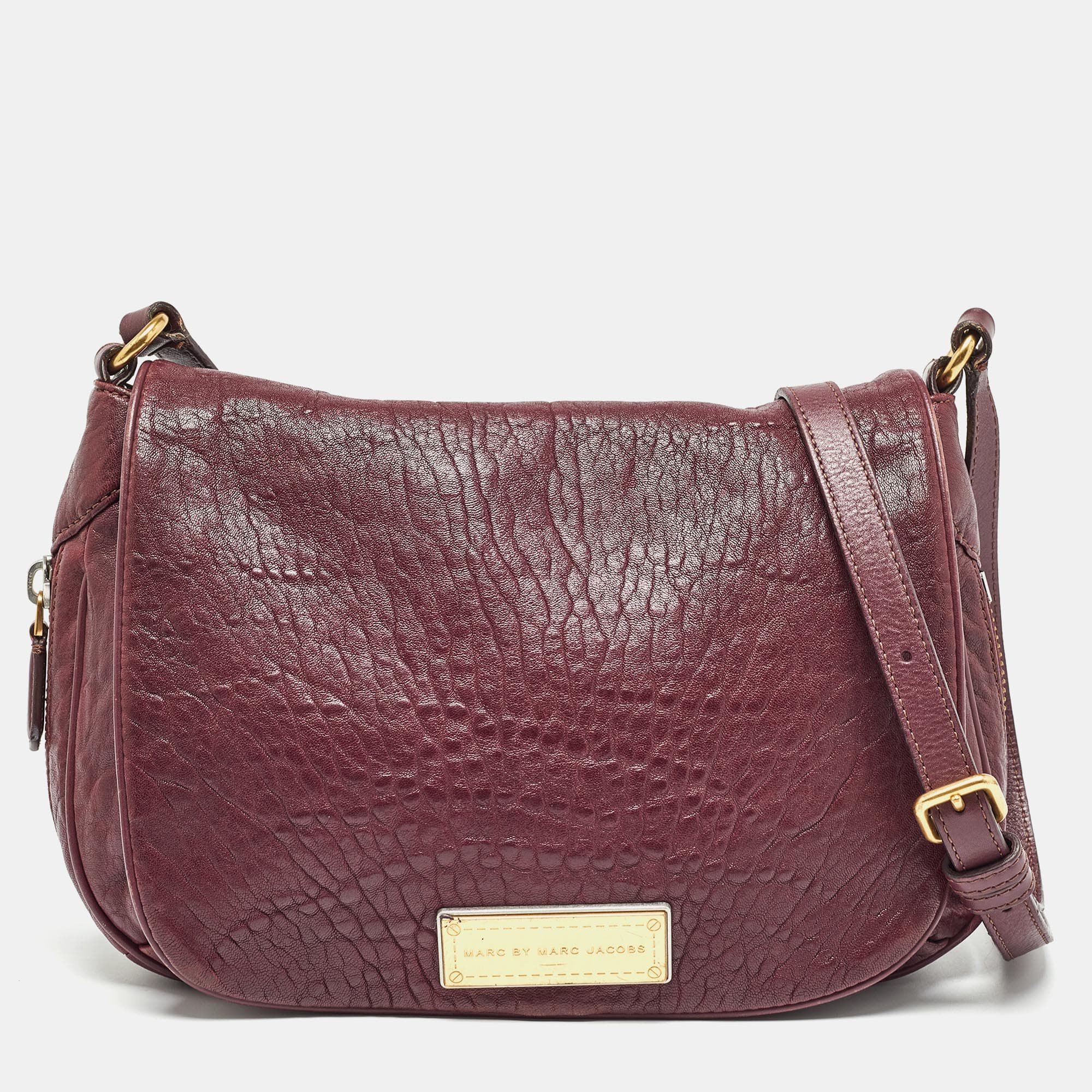 Marc by Marc Jacobs Washed Up The Nash Burgundy Leather Crossbody Bags