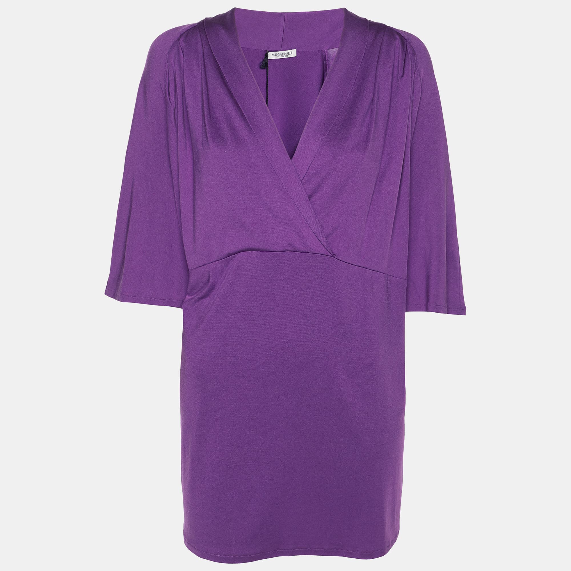 Marina Rinaldi Purple Jersey V Neck Tunic L