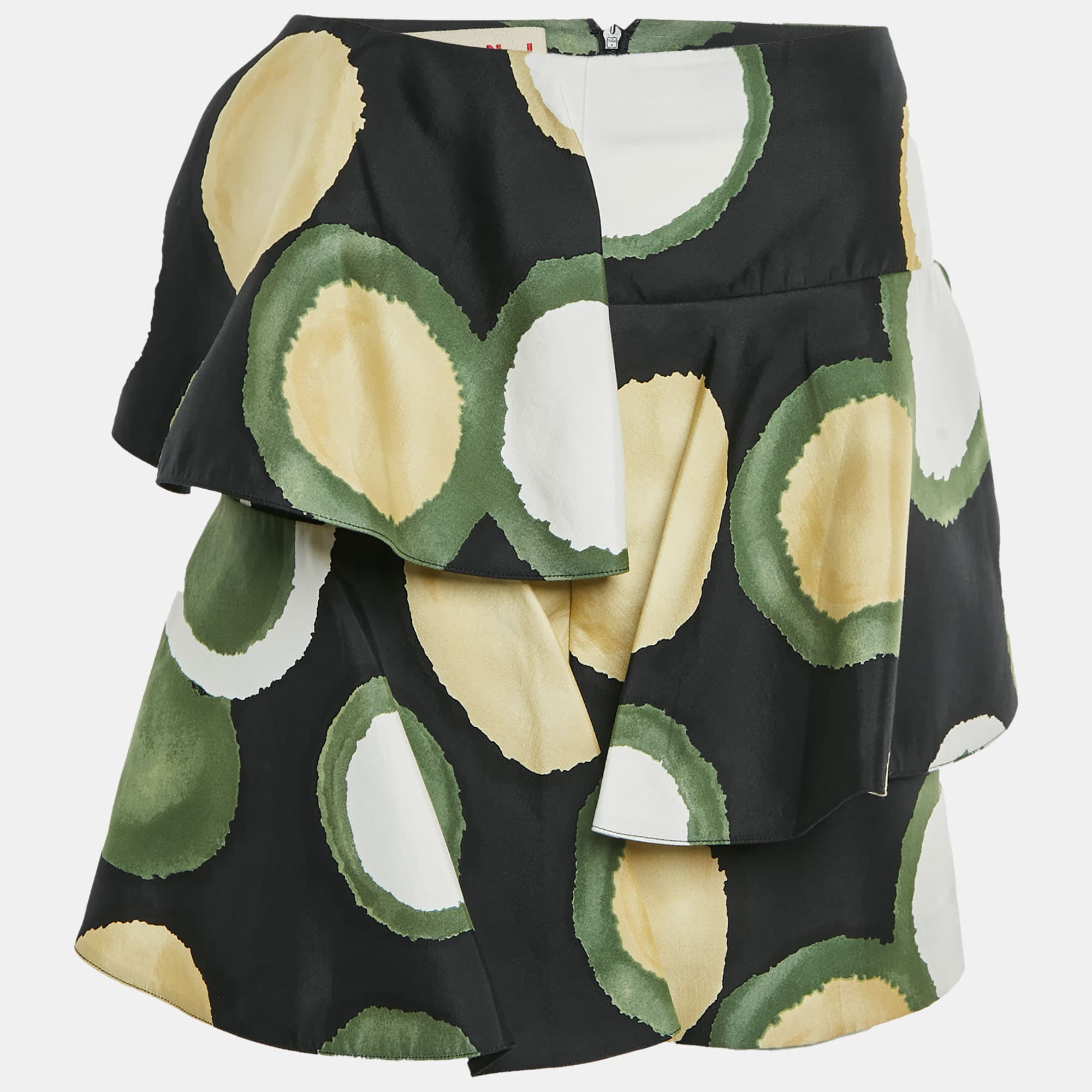 Marni Black Printed Cotton Mini Skirt S