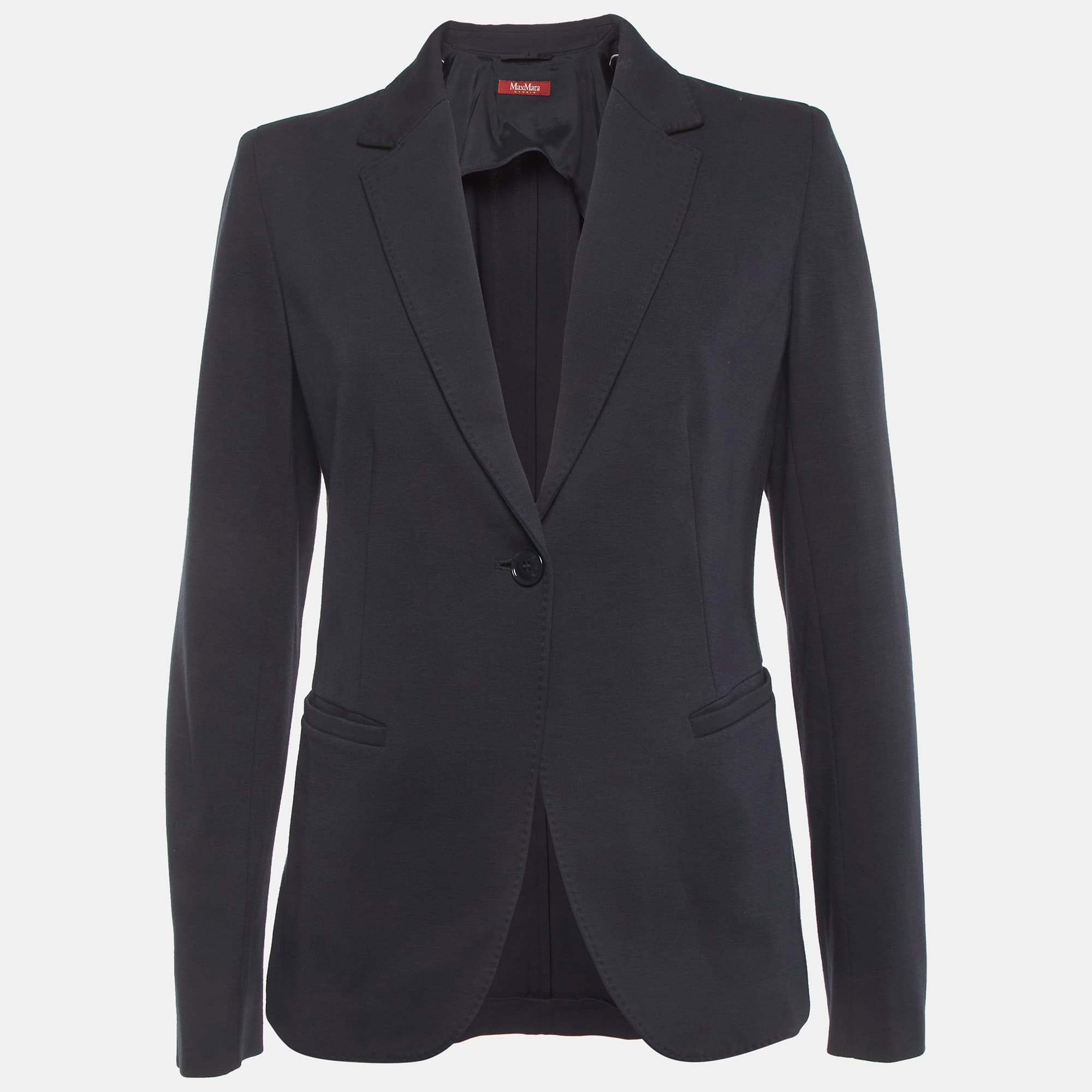 Max Mara Studio Navy Blue Jersey Blazer M
