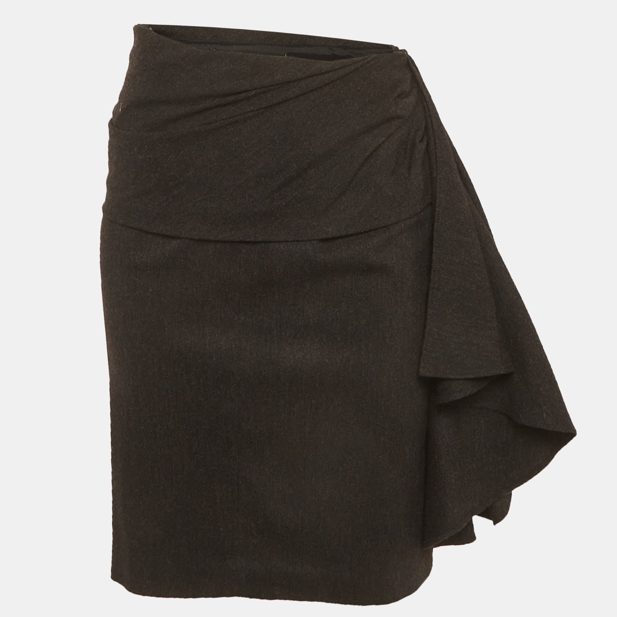 Max Mara Grey Wool Skirt S