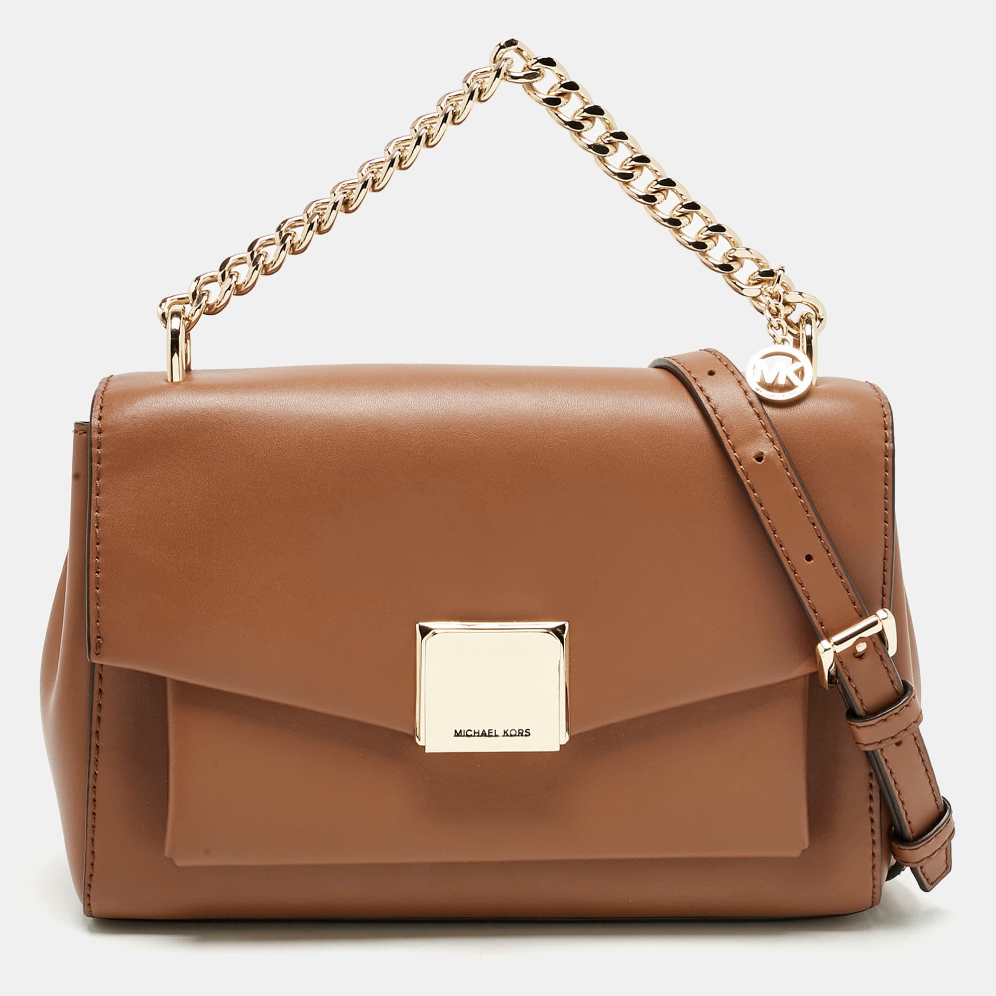 Michael Kors Brown Leather Small Lita Shoulder Bag