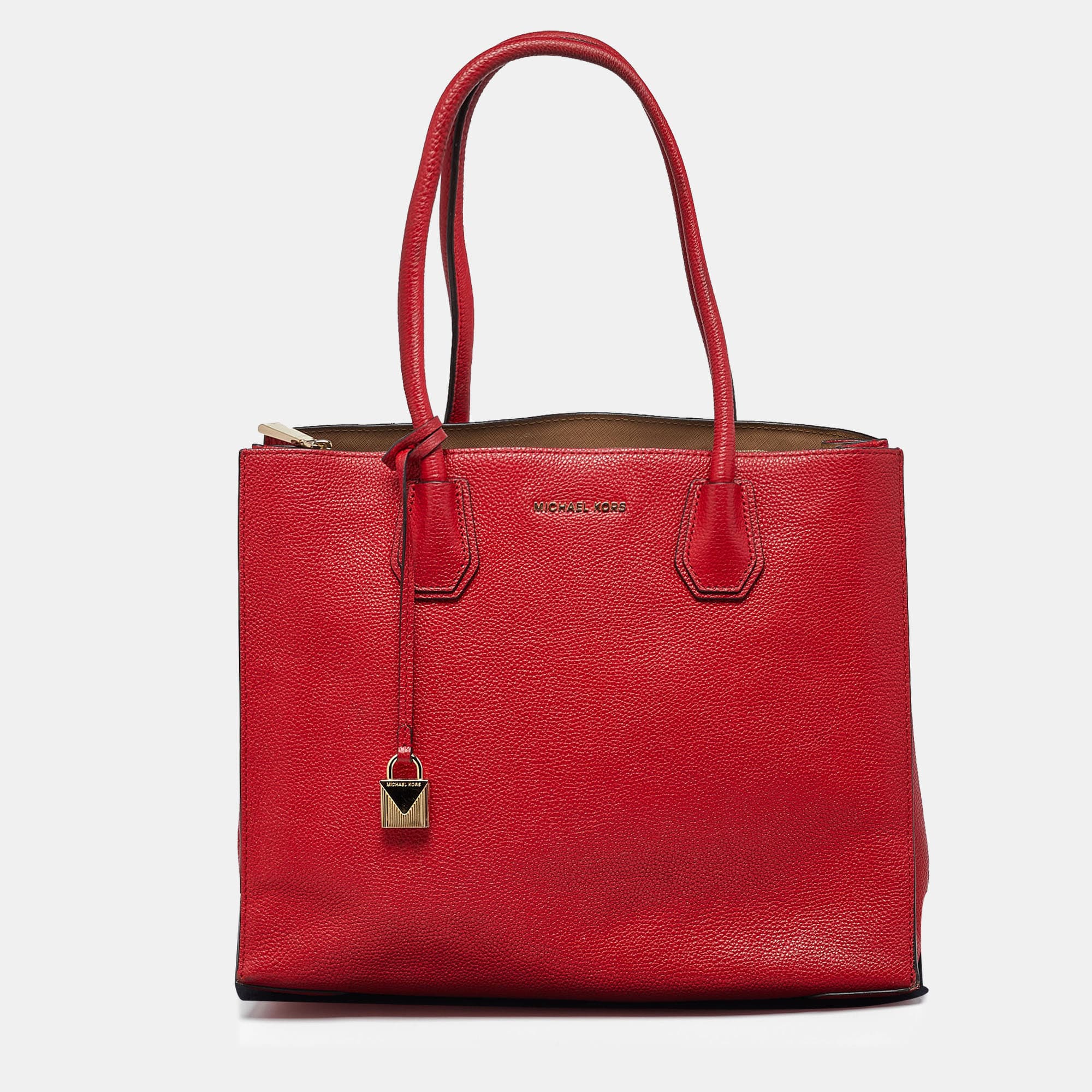Michael Kors Mercer Red Leather Tote