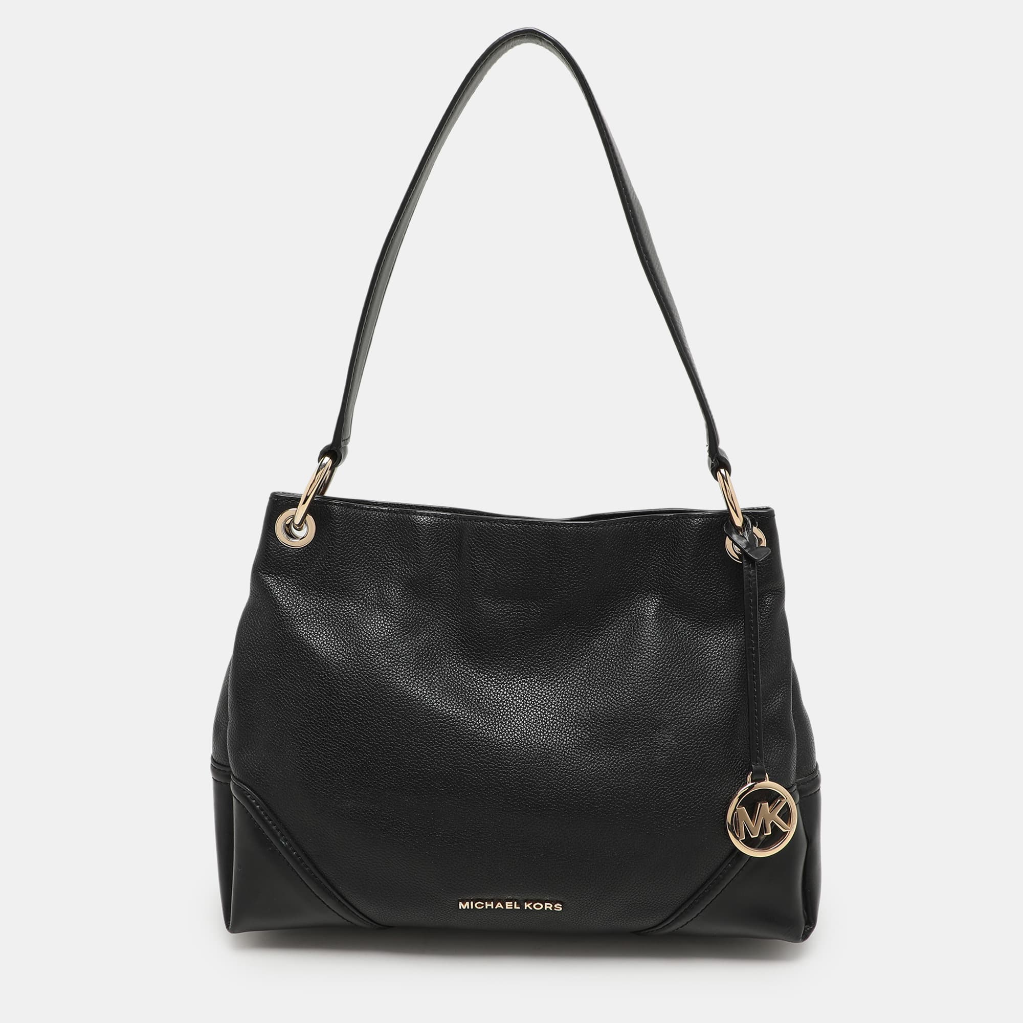 MICHAEL Michael Kors Black Leather Nicole Hobo